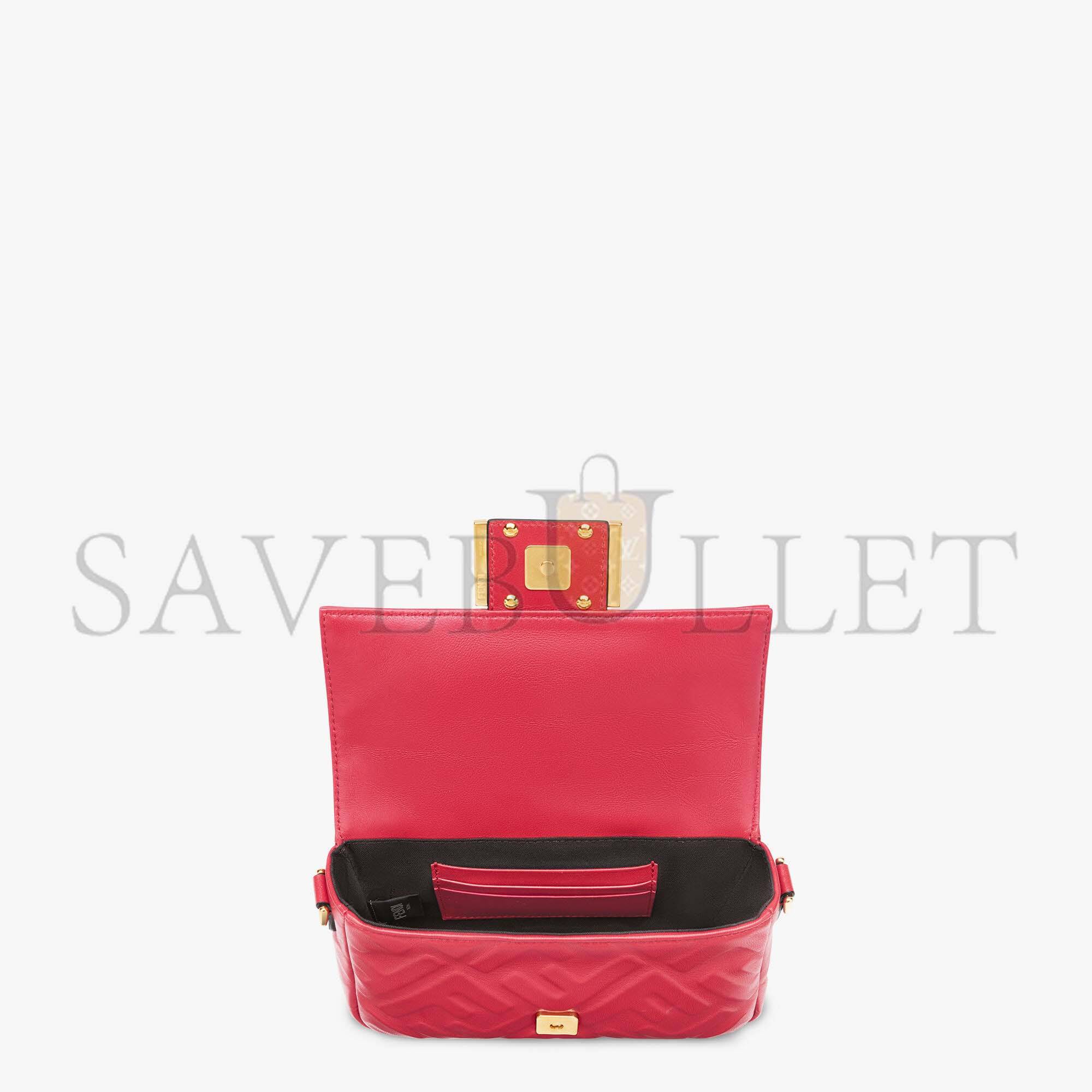 FENDI BAGUETTE MINI - RED FF NAPPA LEATHER BAG 8BS017A72VF1844 (19*11.5*4cm) FENDI BAGUETTE MINI - RED FF NAPPA LEATHER BAG 8BS017A72VF1844 (19*11.5*4cm)