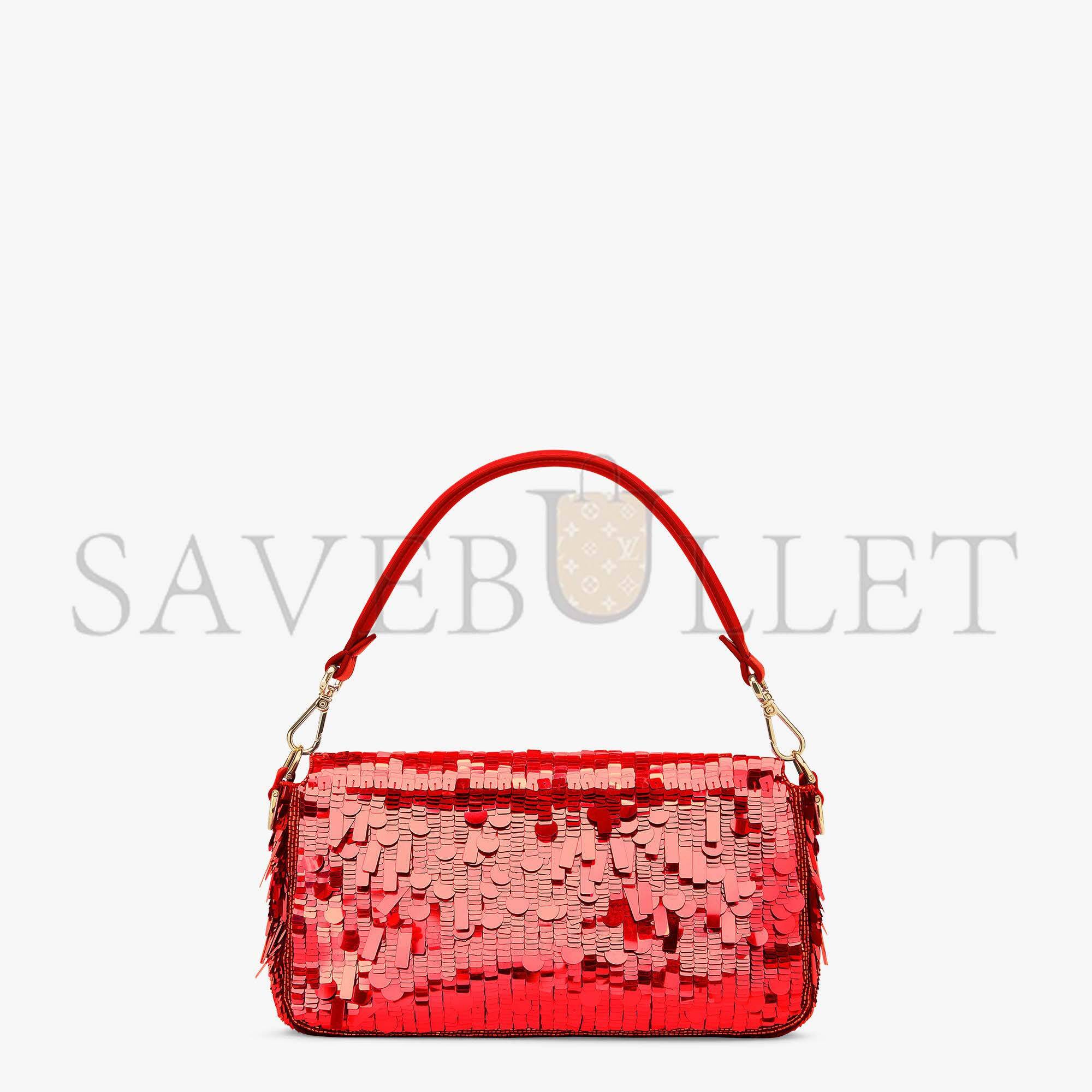 FENDI BAGUETTE - RED SEQUIN AND LEATHER BAG 8BR600AMP0F0V3L (27*15*6cm) FENDI BAGUETTE - RED SEQUIN AND LEATHER BAG 8BR600AMP0F0V3L (27*15*6cm)