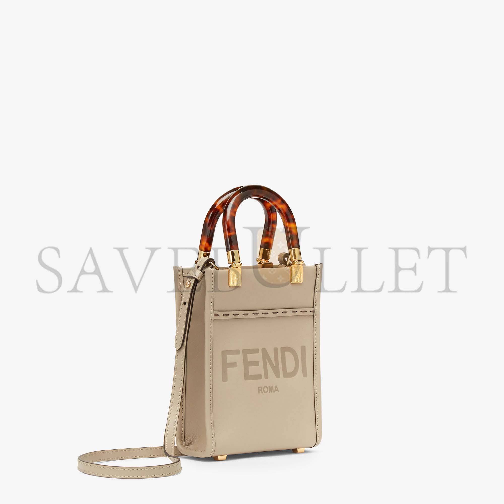 FENDI MINI SUNSHINE SHOPPER - DOVE-GRAY LEATHER MINI-BAG 8BS051ABVLF0E65 (18*13*6.5cm) FENDI MINI SUNSHINE SHOPPER - DOVE-GRAY LEATHER MINI-BAG 8BS051ABVLF0E65 (18*13*6.5cm)