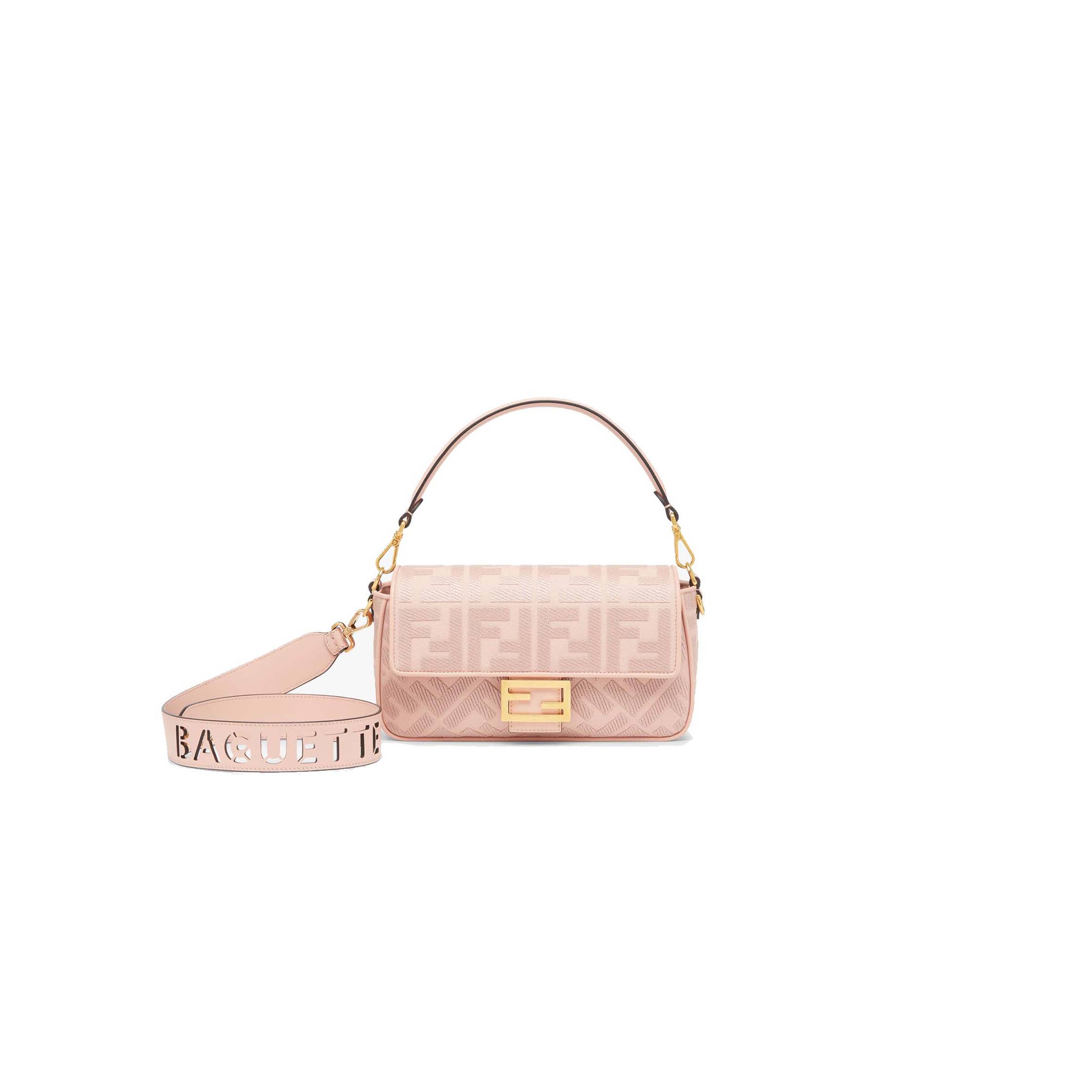 FENDI BAGUETTE - PINK FF CANVAS BAG 8BR600AMCDF1J4A (27*15*6cm) FENDI BAGUETTE - PINK FF CANVAS BAG 8BR600AMCDF1J4A (27*15*6cm)