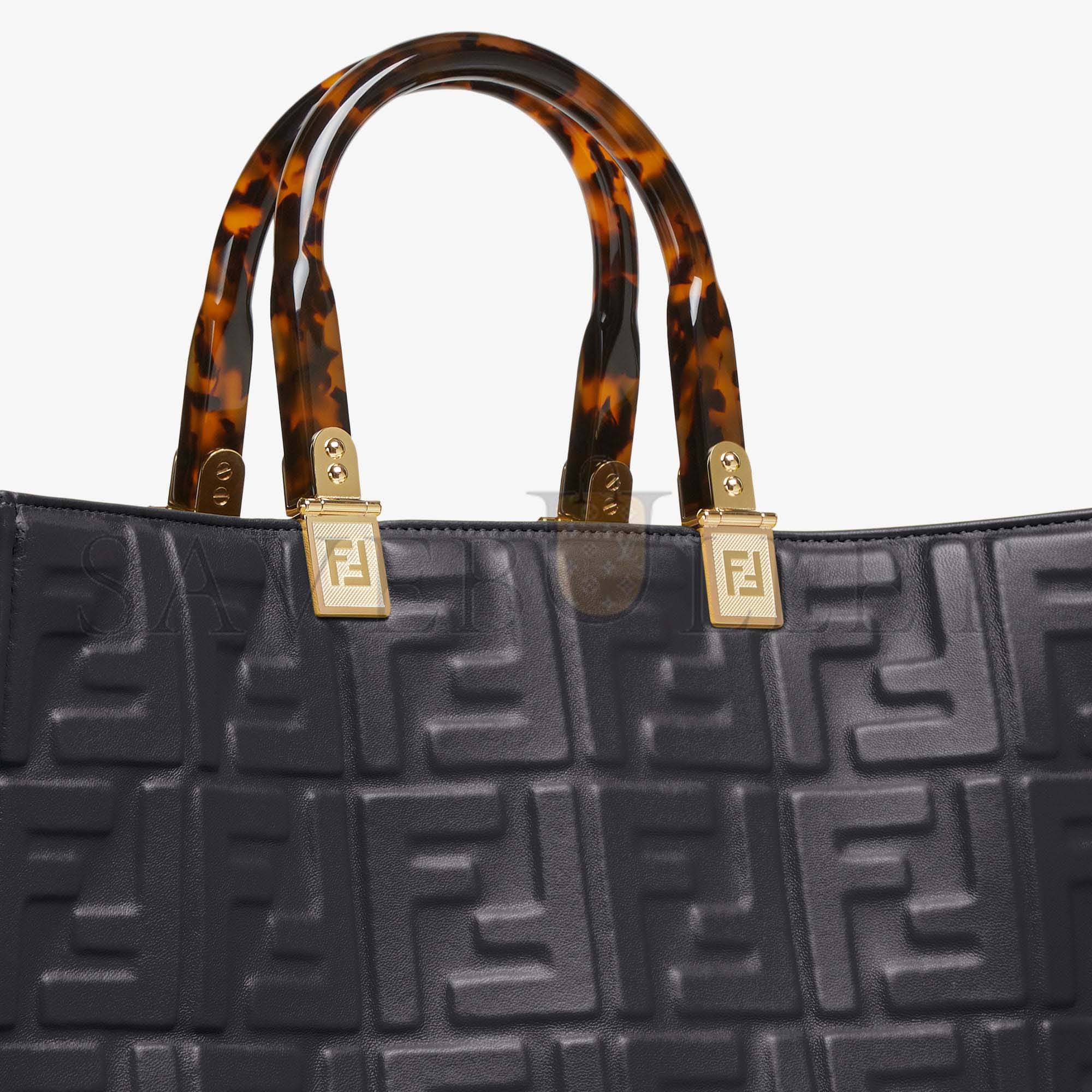 FENDI SUNSHINE MEDIUM - BLACK LEATHER SHOPPER 8BH386AMCVF0KUR (35*31*17cm) FENDI SUNSHINE MEDIUM - BLACK LEATHER SHOPPER 8BH386AMCVF0KUR (35*31*17cm)