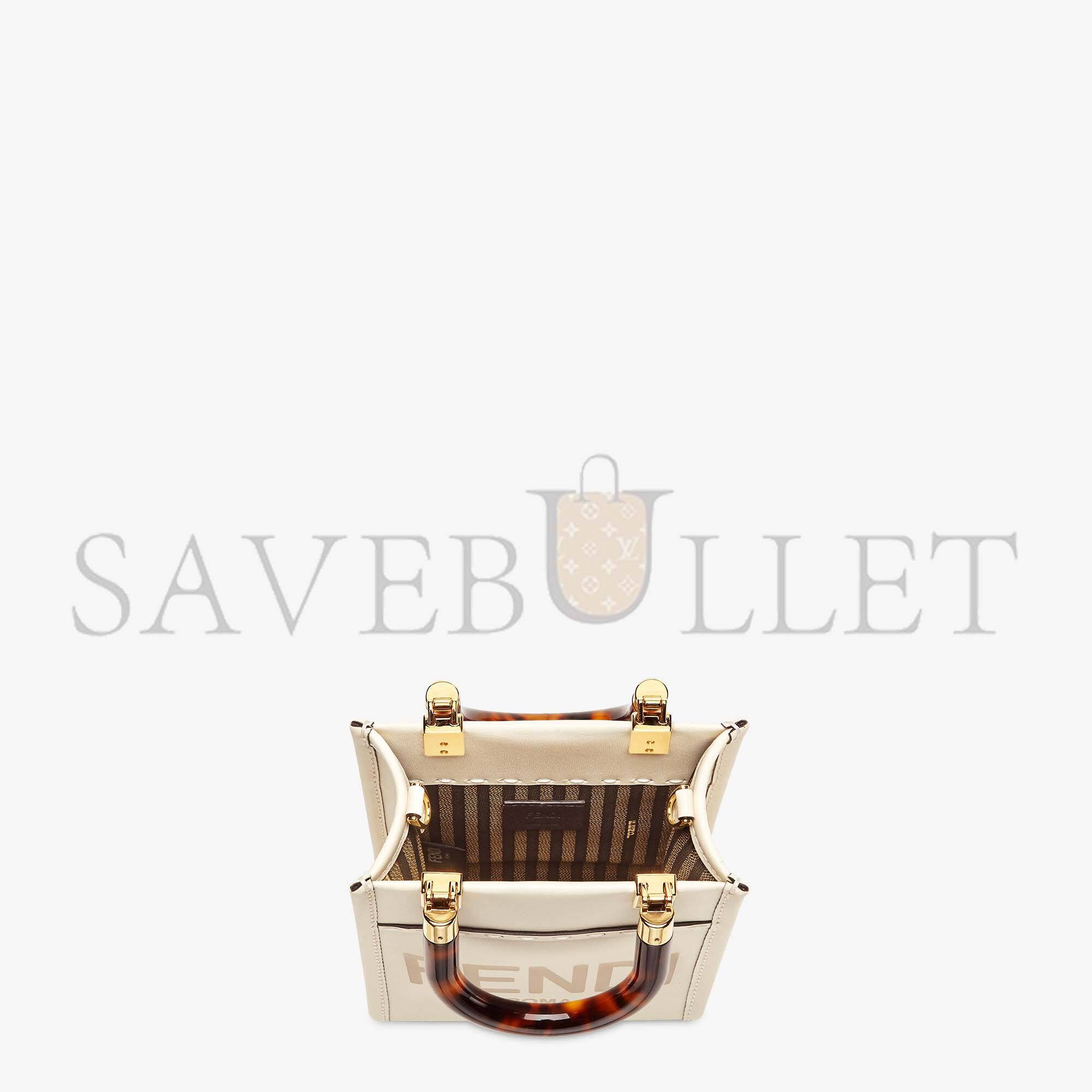 FENDI MINI SUNSHINE SHOPPER - WHITE LEATHER MINI-BAG 8BS051ABVLF0K7E (18*13*6.5cm) FENDI MINI SUNSHINE SHOPPER - WHITE LEATHER MINI-BAG 8BS051ABVLF0K7E (18*13*6.5cm)