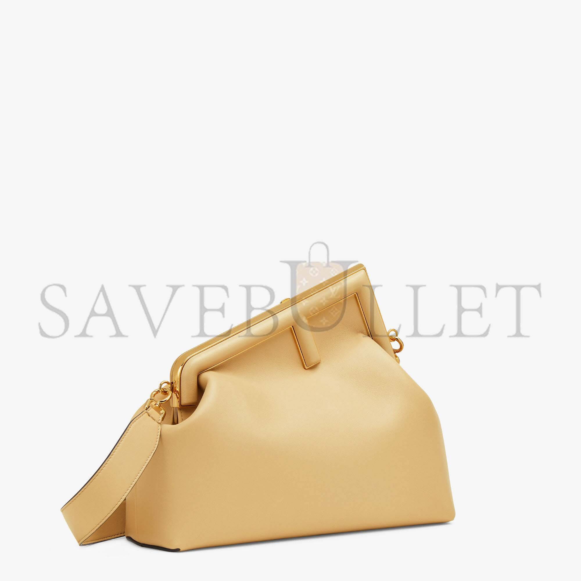 FENDI FIRST MEDIUM - SAND-COLORED LEATHER BAG 8BP127ABVEF1I2A (32.5*23.5*15cm) FENDI FIRST MEDIUM - SAND-COLORED LEATHER BAG 8BP127ABVEF1I2A (32.5*23.5*15cm)