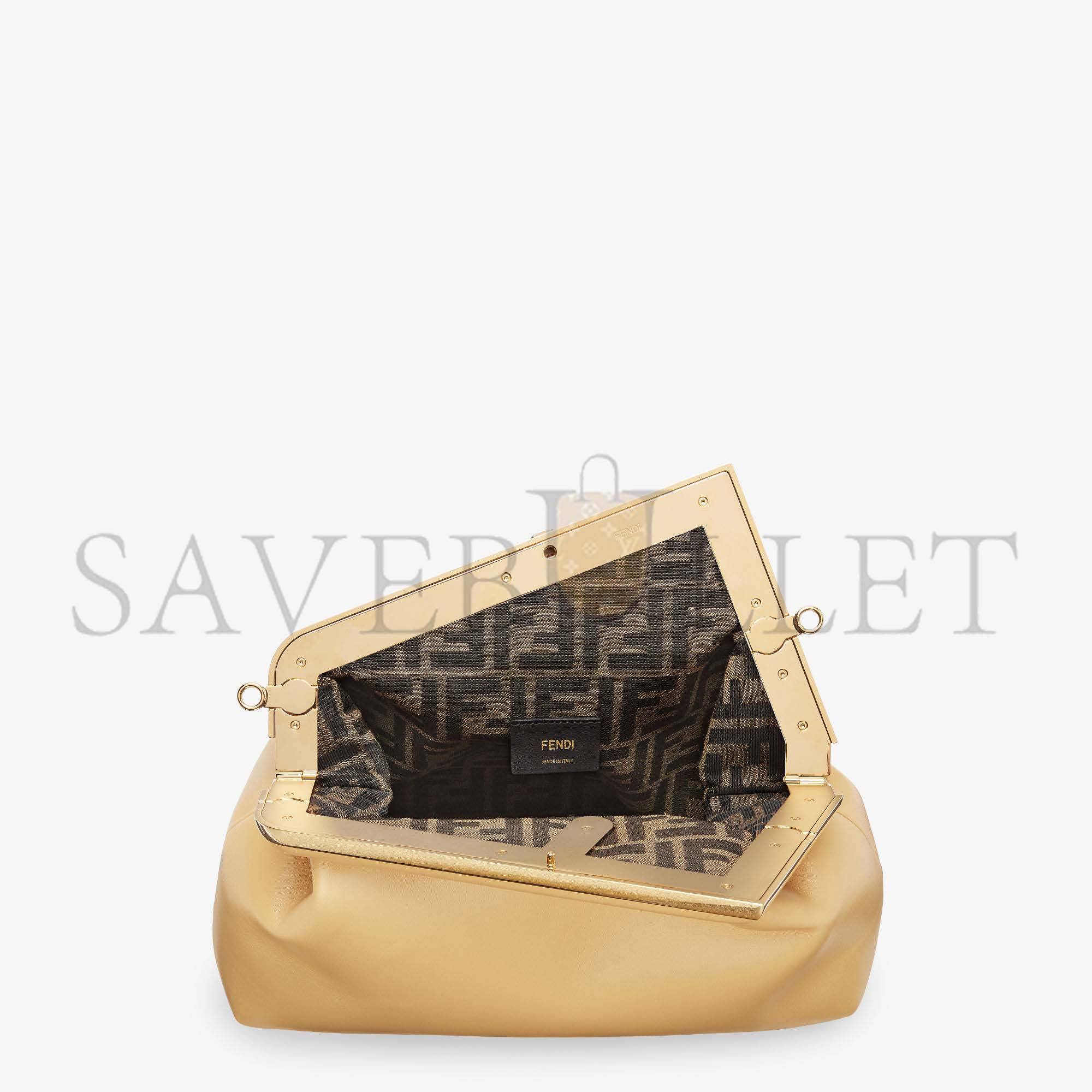FENDI FIRST MEDIUM - SAND-COLORED LEATHER BAG 8BP127ABVEF1I2A (32.5*23.5*15cm) FENDI FIRST MEDIUM - SAND-COLORED LEATHER BAG 8BP127ABVEF1I2A (32.5*23.5*15cm)
