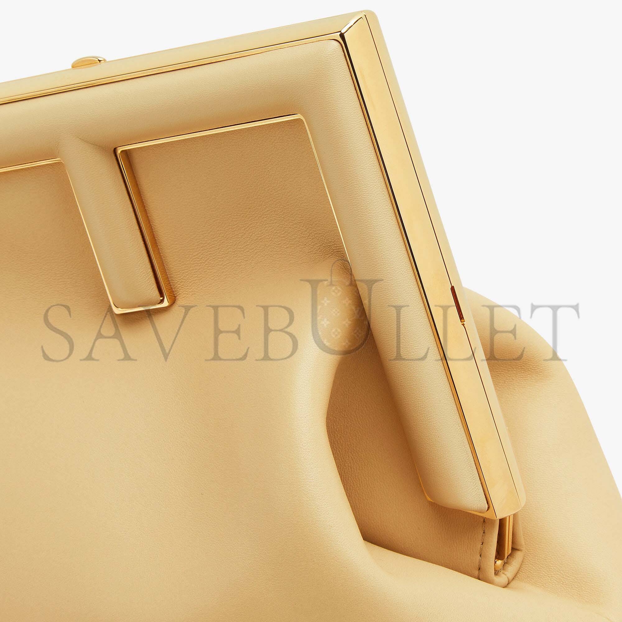 FENDI FIRST MEDIUM - SAND-COLORED LEATHER BAG 8BP127ABVEF1I2A (32.5*23.5*15cm) FENDI FIRST MEDIUM - SAND-COLORED LEATHER BAG 8BP127ABVEF1I2A (32.5*23.5*15cm)