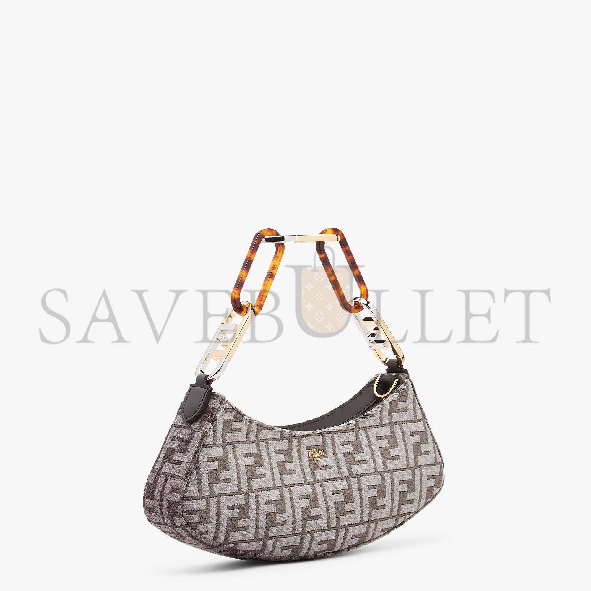 FENDI O’LOCK SWING - DARK GRAY TAPESTRY FABRIC POUCH 8BS068AL9QF1IVG (32*11*5cm) FENDI O’LOCK SWING - DARK GRAY TAPESTRY FABRIC POUCH 8BS068AL9QF1IVG (32*11*5cm)