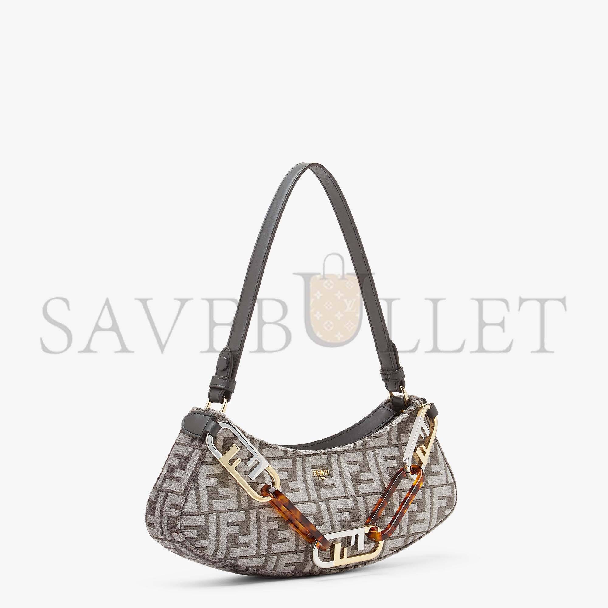 FENDI O’LOCK SWING - DARK GRAY TAPESTRY FABRIC POUCH 8BS068AL9QF1IVG (32*11*5cm) FENDI O’LOCK SWING - DARK GRAY TAPESTRY FABRIC POUCH 8BS068AL9QF1IVG (32*11*5cm)