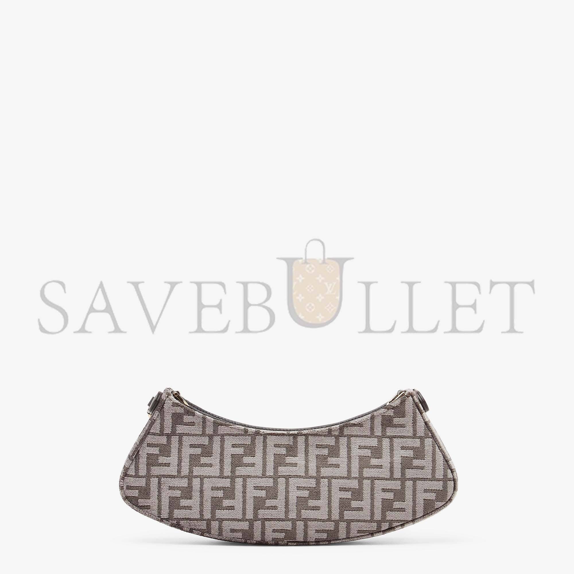FENDI O’LOCK SWING - DARK GRAY TAPESTRY FABRIC POUCH 8BS068AL9QF1IVG (32*11*5cm) FENDI O’LOCK SWING - DARK GRAY TAPESTRY FABRIC POUCH 8BS068AL9QF1IVG (32*11*5cm)