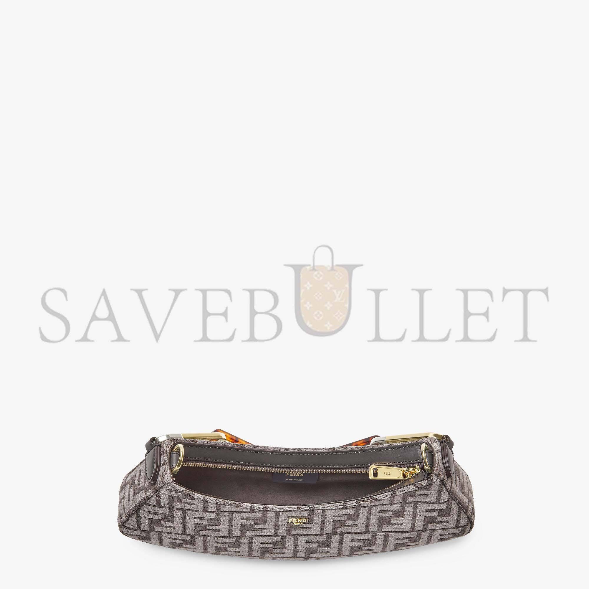 FENDI O’LOCK SWING - DARK GRAY TAPESTRY FABRIC POUCH 8BS068AL9QF1IVG (32*11*5cm) FENDI O’LOCK SWING - DARK GRAY TAPESTRY FABRIC POUCH 8BS068AL9QF1IVG (32*11*5cm)