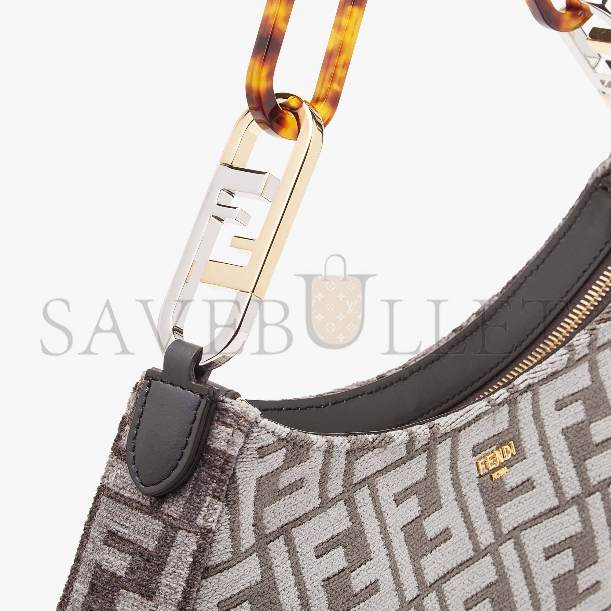 FENDI O’LOCK SWING - DARK GRAY TAPESTRY FABRIC POUCH 8BS068AL9QF1IVG (32*11*5cm) FENDI O’LOCK SWING - DARK GRAY TAPESTRY FABRIC POUCH 8BS068AL9QF1IVG (32*11*5cm)