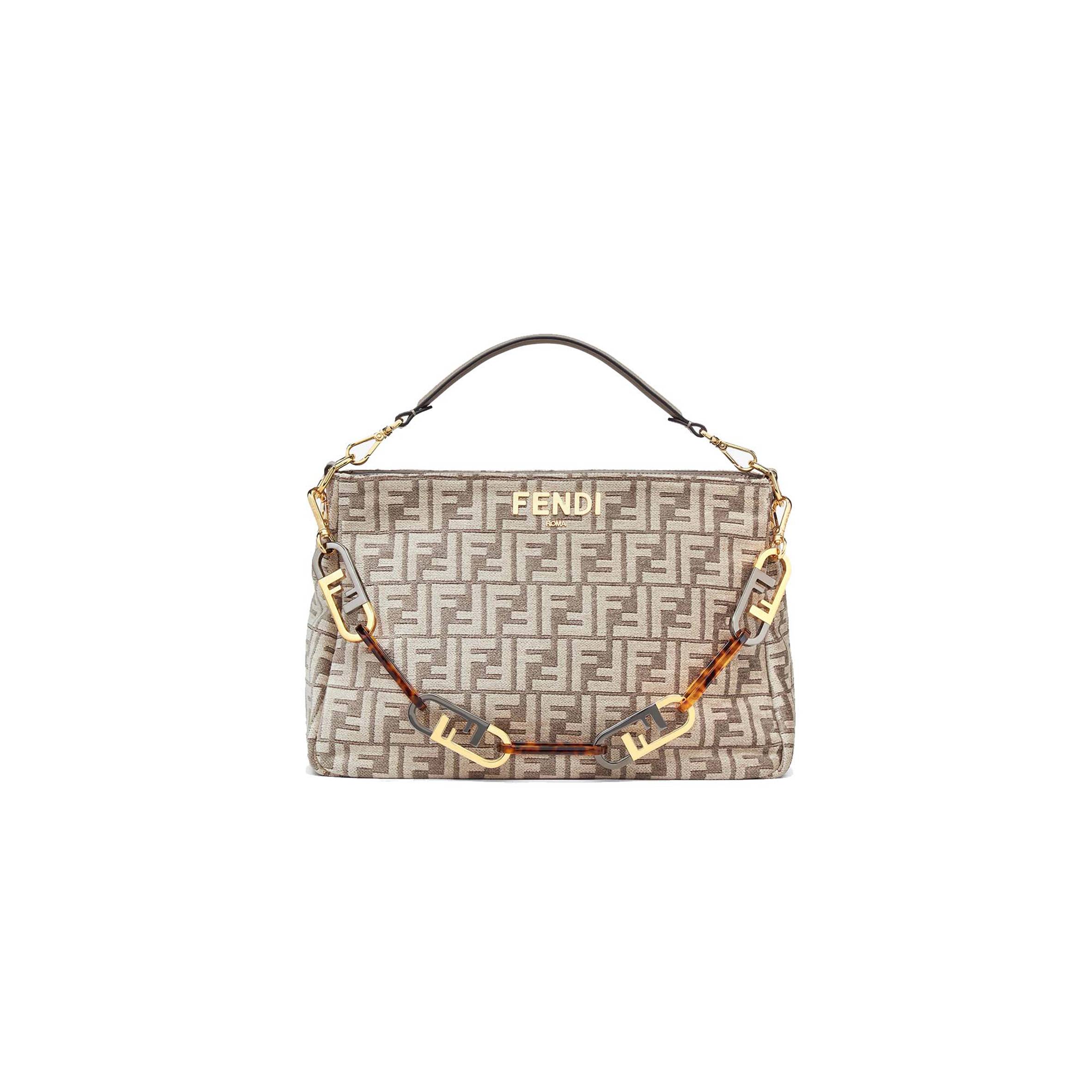 FENDI O’LOCK ZIPPER - DOVE GRAY TAPESTRY FABRIC BAG 8BR805ALFVF1IQU (36*23.5*14cm) FENDI O’LOCK ZIPPER - DOVE GRAY TAPESTRY FABRIC BAG 8BR805ALFVF1IQU (36*23.5*14cm)