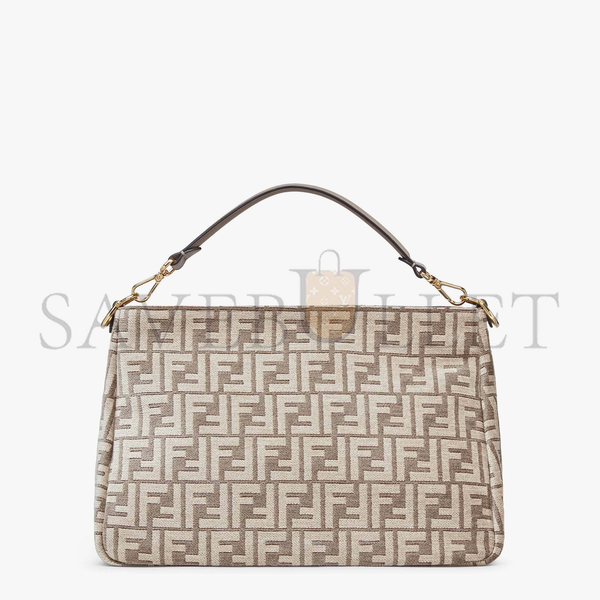 FENDI O’LOCK ZIPPER - DOVE GRAY TAPESTRY FABRIC BAG 8BR805ALFVF1IQU (36*23.5*14cm) FENDI O’LOCK ZIPPER - DOVE GRAY TAPESTRY FABRIC BAG 8BR805ALFVF1IQU (36*23.5*14cm)