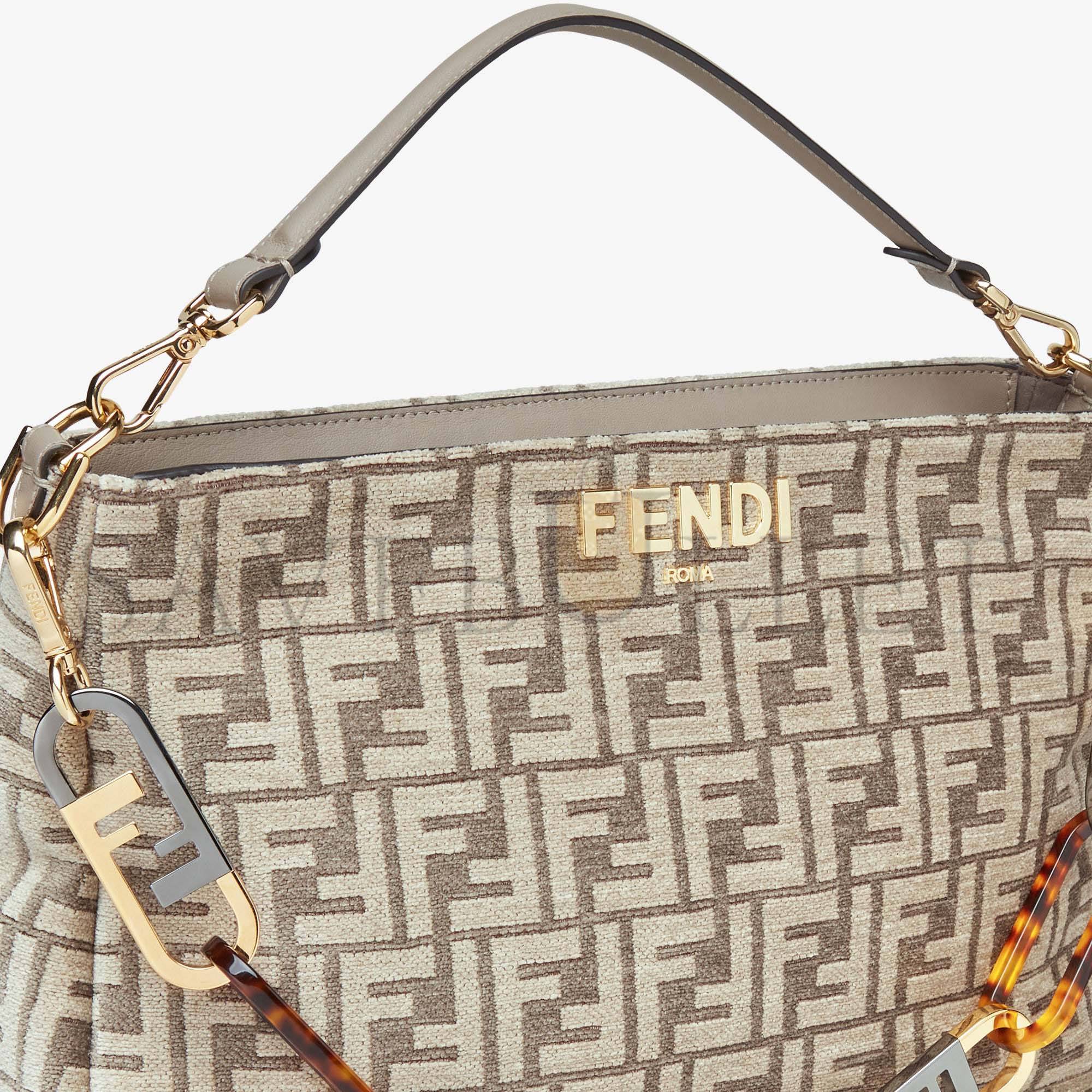 FENDI O’LOCK ZIPPER - DOVE GRAY TAPESTRY FABRIC BAG 8BR805ALFVF1IQU (36*23.5*14cm) FENDI O’LOCK ZIPPER - DOVE GRAY TAPESTRY FABRIC BAG 8BR805ALFVF1IQU (36*23.5*14cm)
