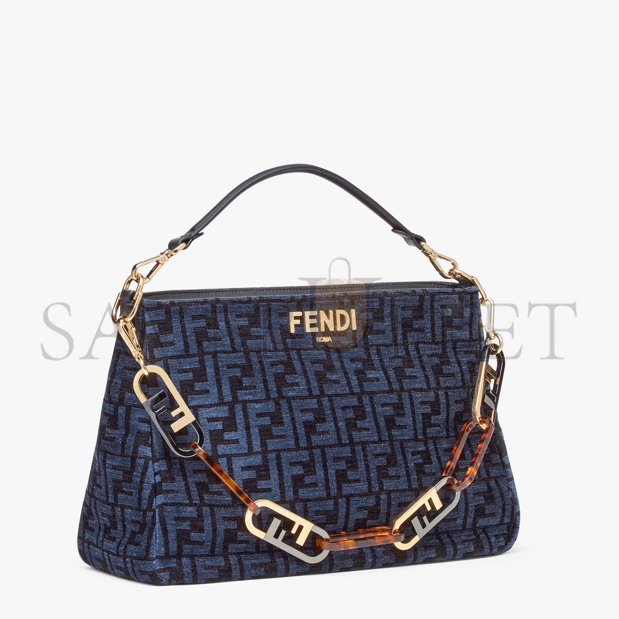FENDI O’LOCK ZIPPER - DARK BLUE TAPESTRY FABRIC BAG 8BR805ALFVF1IVU (36*23.5*14cm) FENDI O’LOCK ZIPPER - DARK BLUE TAPESTRY FABRIC BAG 8BR805ALFVF1IVU (36*23.5*14cm)
