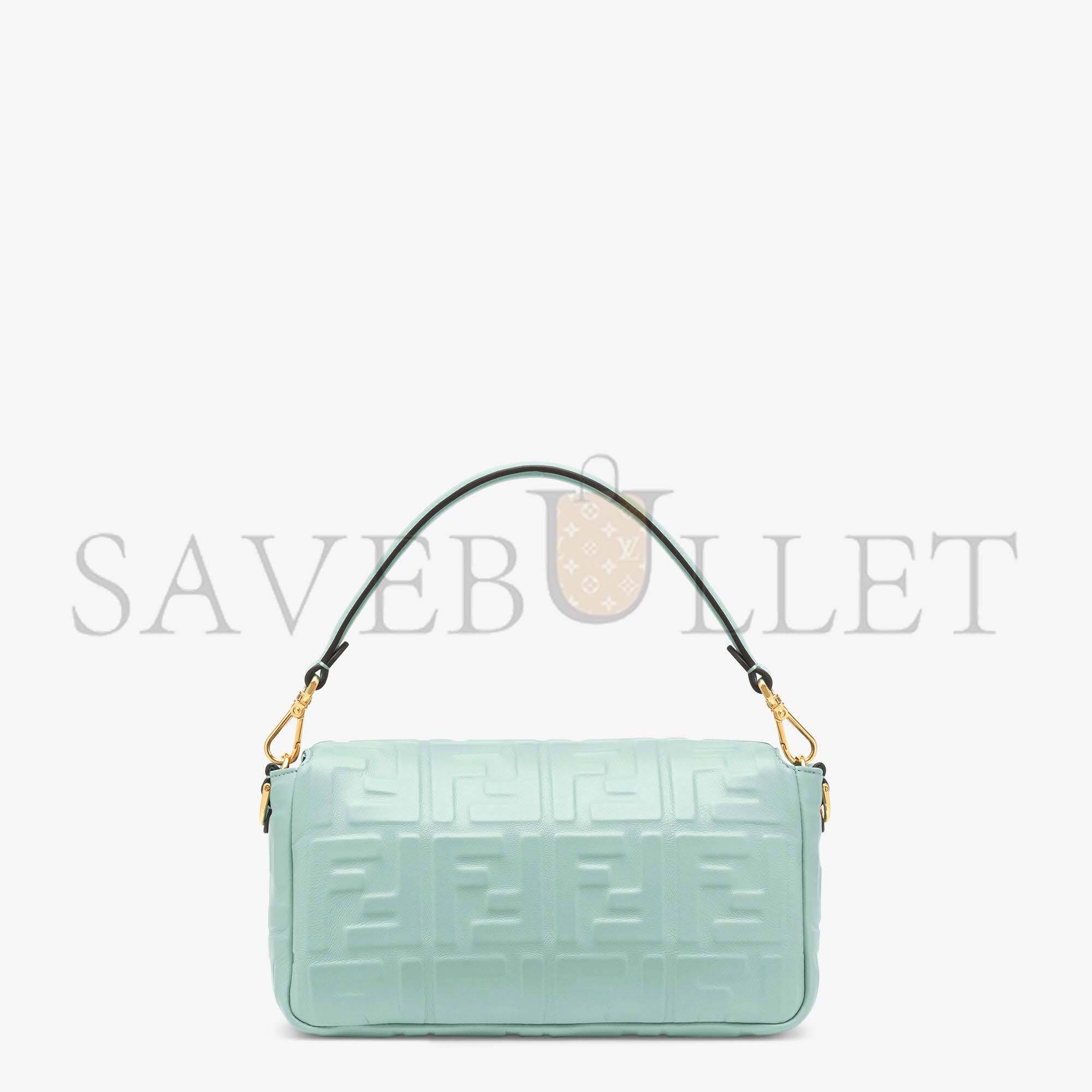FENDI BAGUETTE - MINT GREEN NAPPA LEATHER BAG 8BR600A72VF1IV6 (27*15*6cm) FENDI BAGUETTE - MINT GREEN NAPPA LEATHER BAG 8BR600A72VF1IV6 (27*15*6cm)