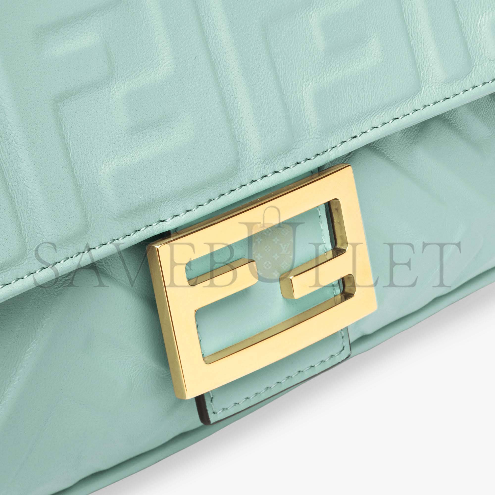 FENDI BAGUETTE - MINT GREEN NAPPA LEATHER BAG 8BR600A72VF1IV6 (27*15*6cm) FENDI BAGUETTE - MINT GREEN NAPPA LEATHER BAG 8BR600A72VF1IV6 (27*15*6cm)