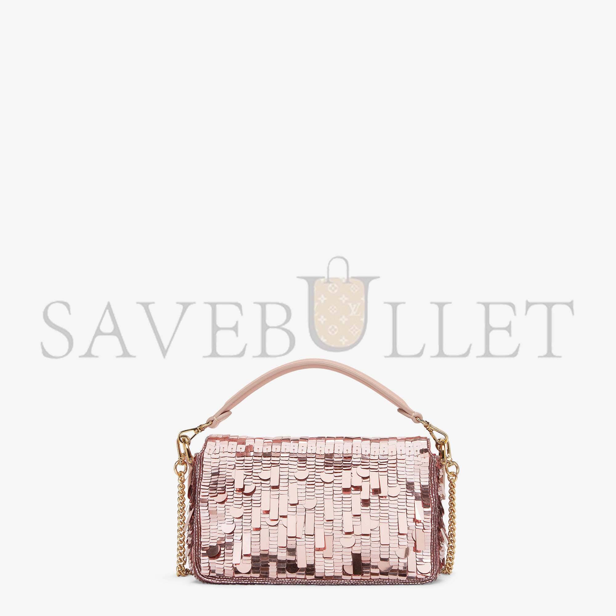 FENDI BAGUETTE MINI - DARK RED SEQUIN AND LEATHER BAG 8BS017AMP0F0V3L (20*13*5cm) FENDI BAGUETTE MINI - DARK RED SEQUIN AND LEATHER BAG 8BS017AMP0F0V3L (20*13*5cm)