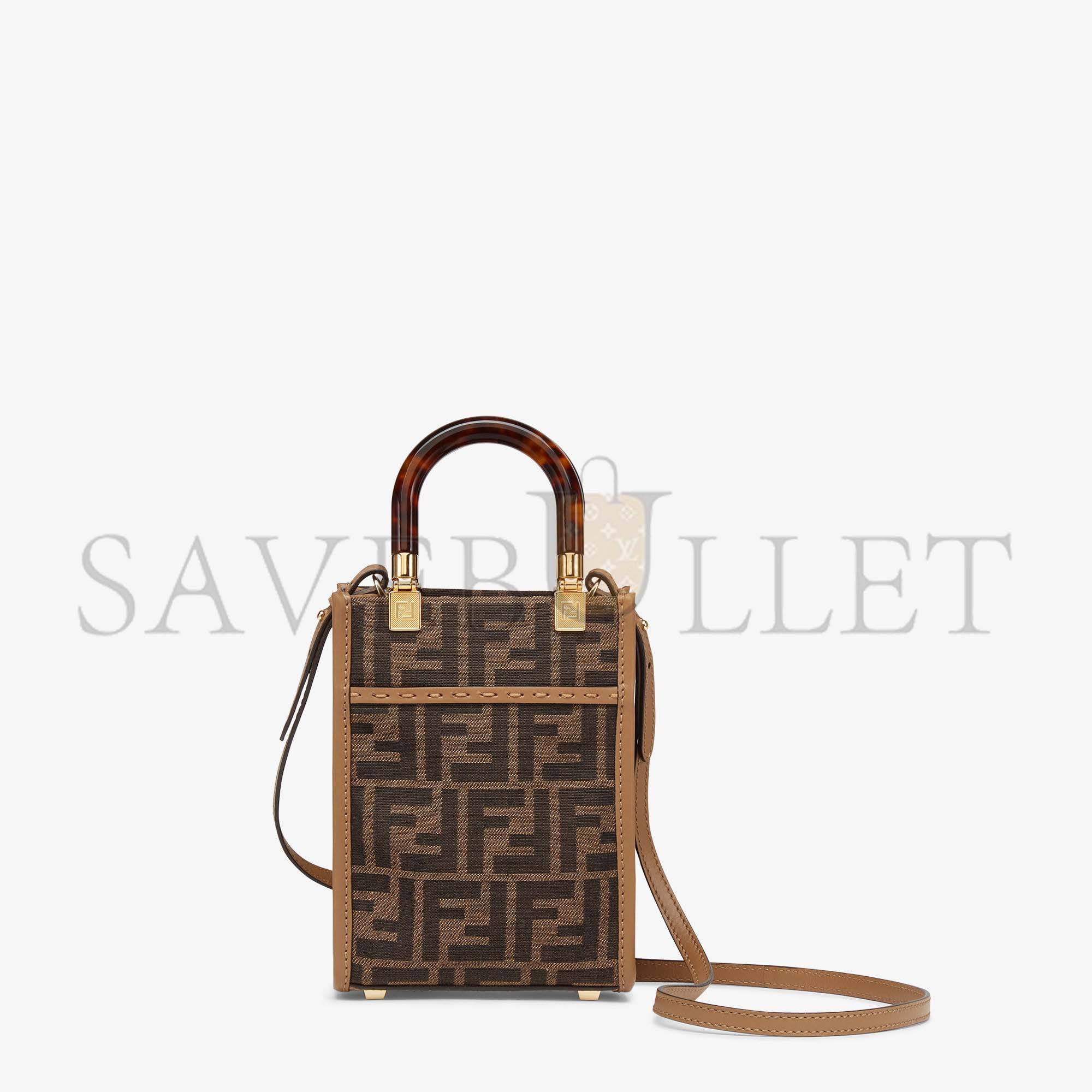 FENDI MINI SUNSHINE SHOPPER - BROWN FF FABRIC MINI-BAG 8BS051ALVXF1GE3 (18*13*6.5cm) FENDI MINI SUNSHINE SHOPPER - BROWN FF FABRIC MINI-BAG 8BS051ALVXF1GE3 (18*13*6.5cm)