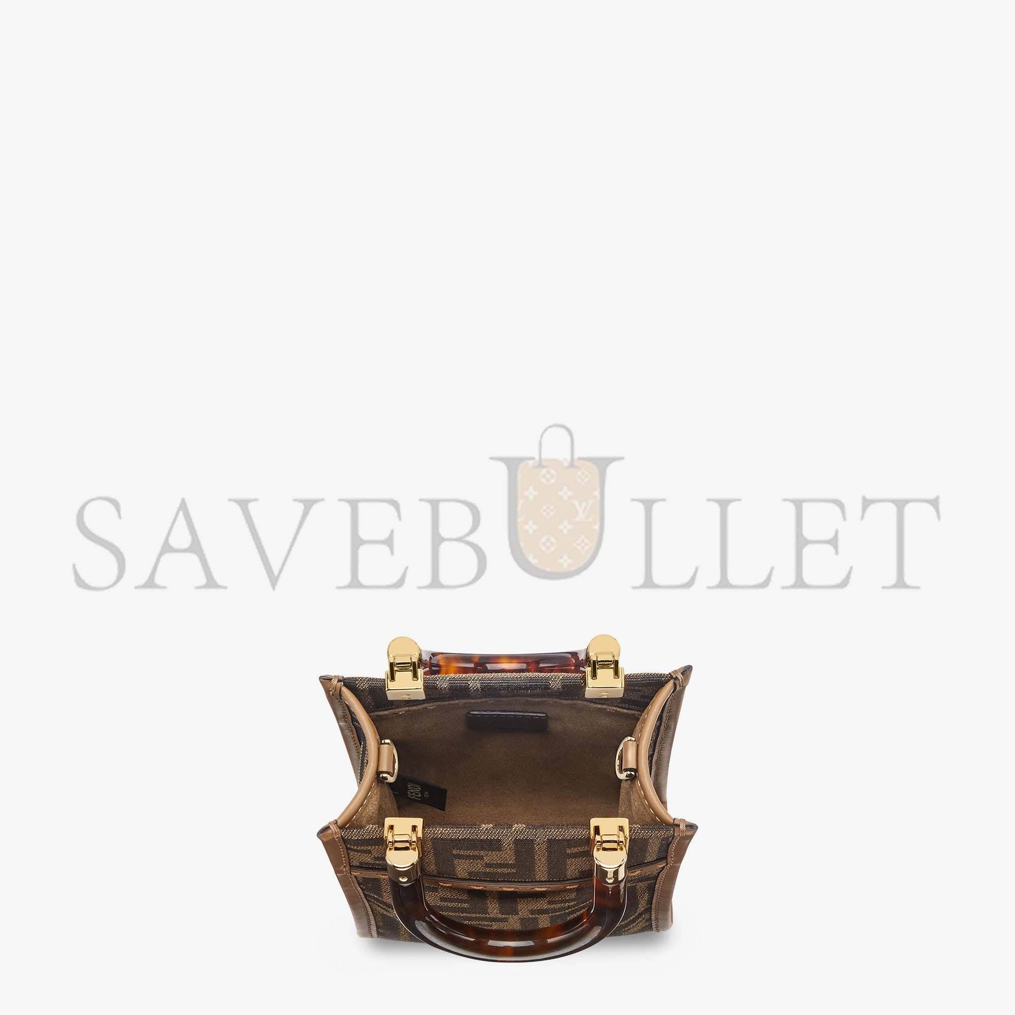 FENDI MINI SUNSHINE SHOPPER - BROWN FF FABRIC MINI-BAG 8BS051ALVXF1GE3 (18*13*6.5cm) FENDI MINI SUNSHINE SHOPPER - BROWN FF FABRIC MINI-BAG 8BS051ALVXF1GE3 (18*13*6.5cm)