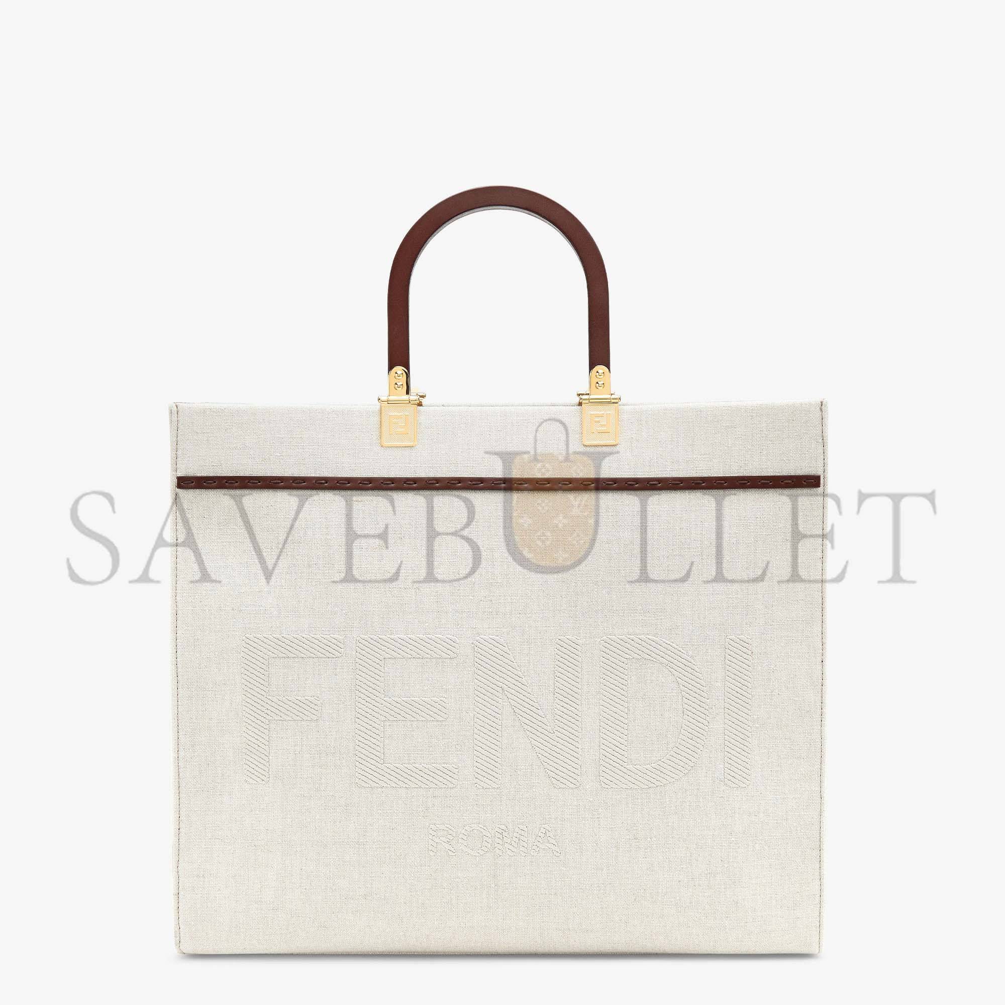 FENDI SUNSHINE MEDIUM - WHITE CANVAS SHOPPER 8BH386AKBSF1HOC (35*31*17cm) FENDI SUNSHINE MEDIUM - WHITE CANVAS SHOPPER 8BH386AKBSF1HOC (35*31*17cm)
