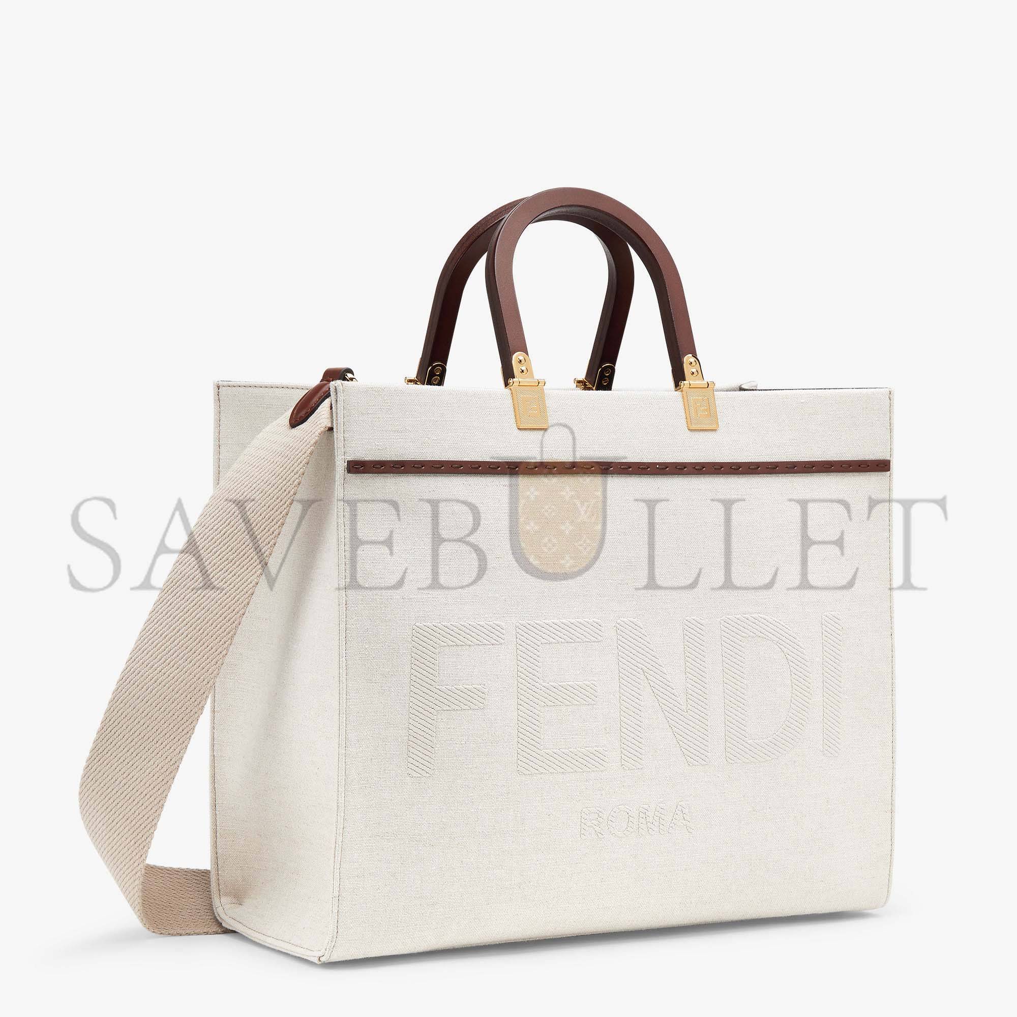 FENDI SUNSHINE MEDIUM - WHITE CANVAS SHOPPER 8BH386AKBSF1HOC (35*31*17cm) FENDI SUNSHINE MEDIUM - WHITE CANVAS SHOPPER 8BH386AKBSF1HOC (35*31*17cm)