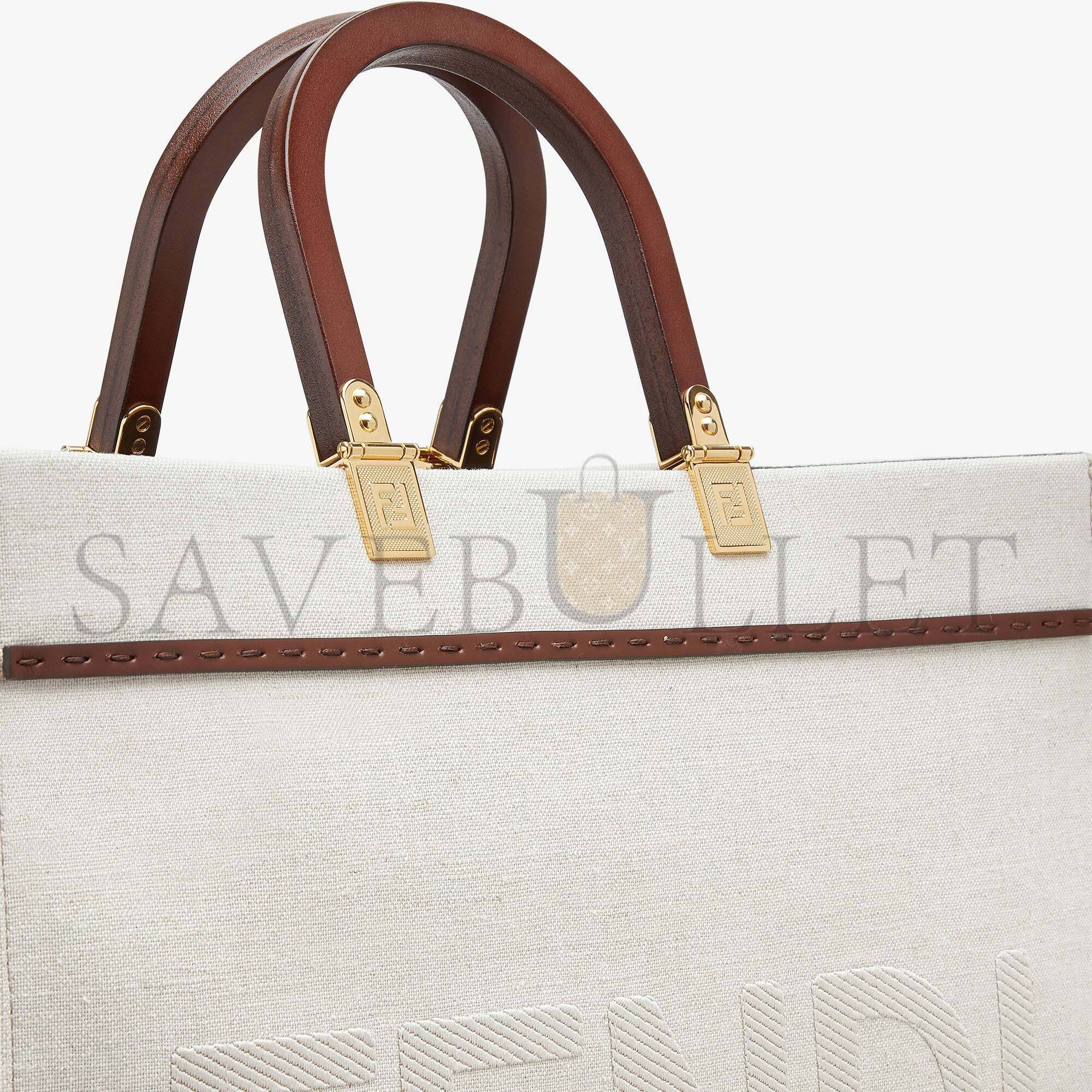FENDI SUNSHINE MEDIUM - WHITE CANVAS SHOPPER 8BH386AKBSF1HOC (35*31*17cm) FENDI SUNSHINE MEDIUM - WHITE CANVAS SHOPPER 8BH386AKBSF1HOC (35*31*17cm)