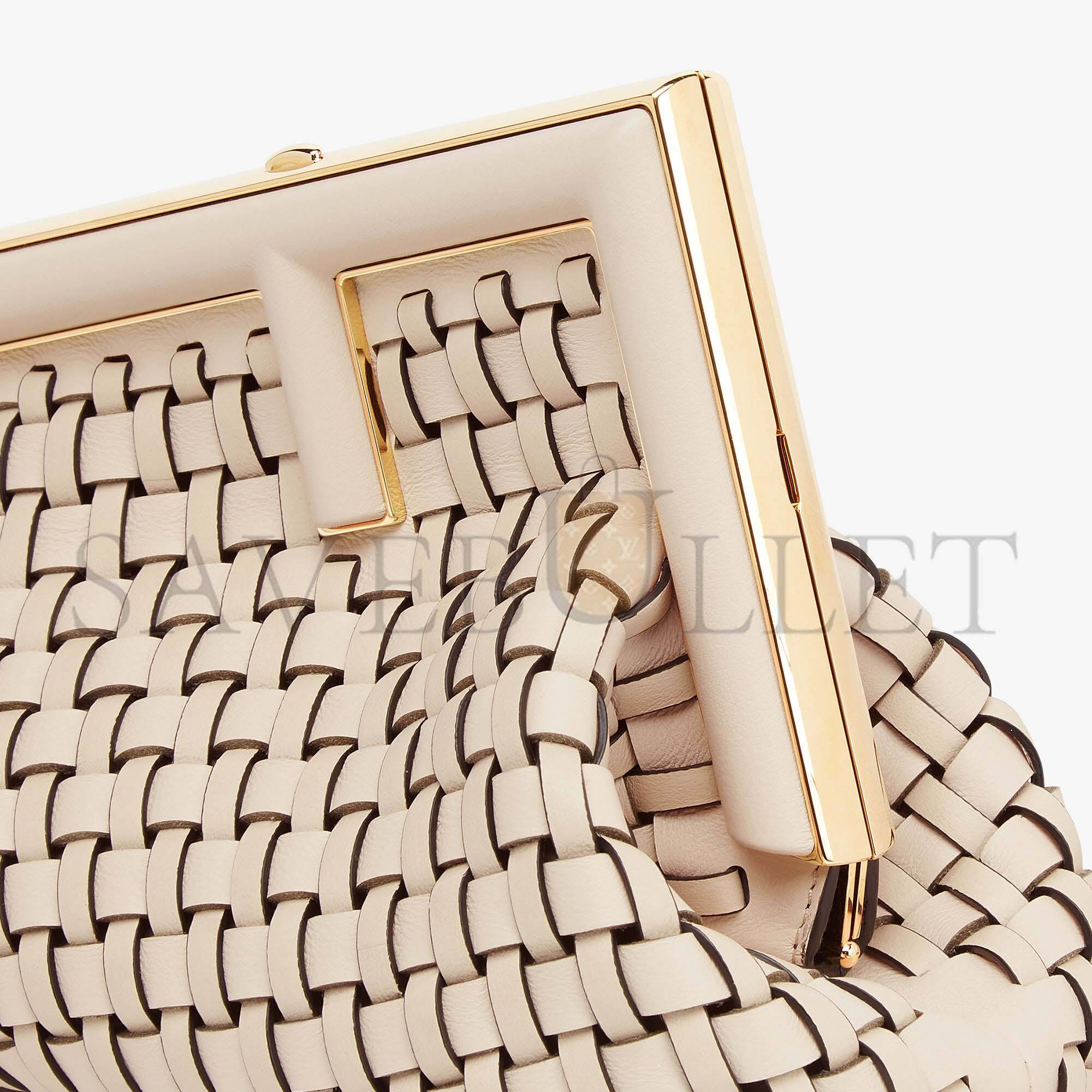FENDI FIRST SMALL - BEIGE BRAIDED LEATHER BAG 8BP129ALOXF19PN (26*18*9.5cm) FENDI FIRST SMALL - BEIGE BRAIDED LEATHER BAG 8BP129ALOXF19PN (26*18*9.5cm)