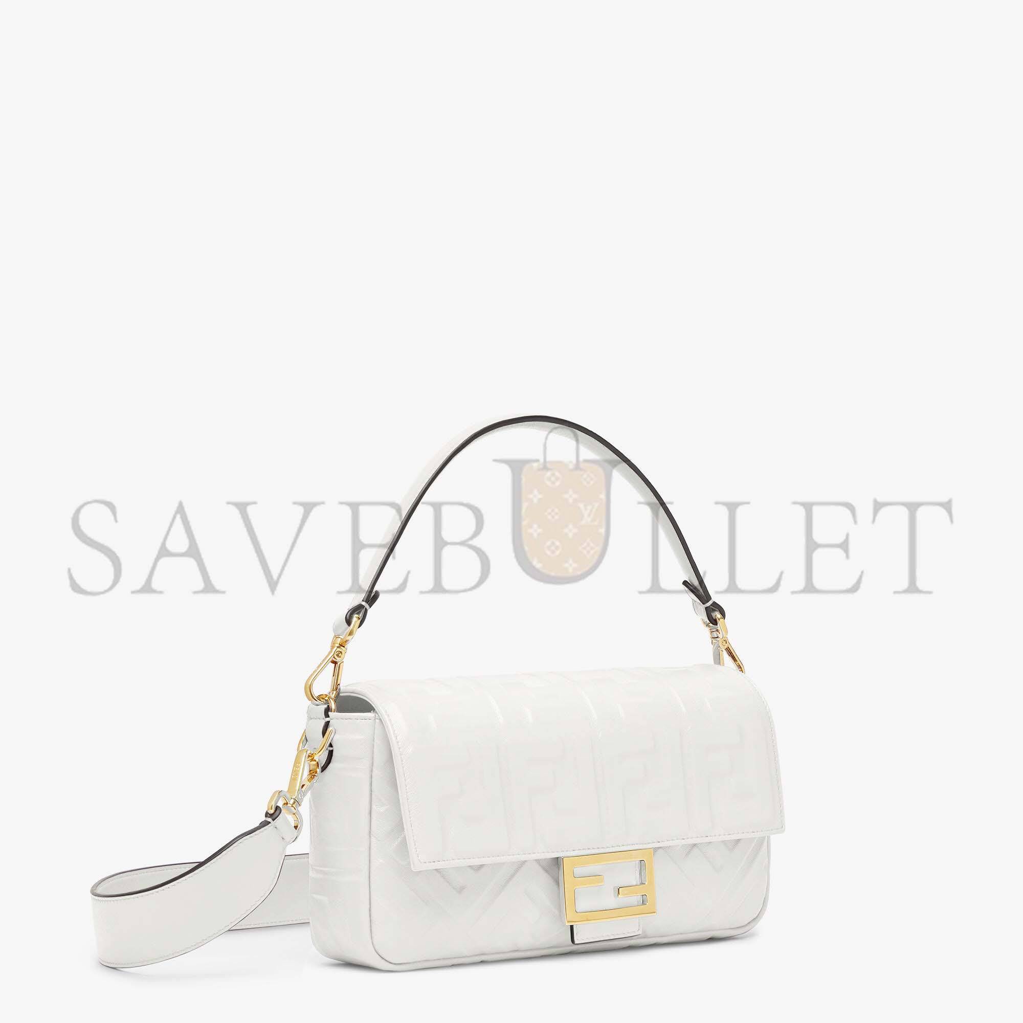 FENDI BAGUETTE - WHITE LEATHER BAG 8BR600A72VF15AO (27*15*6cm) FENDI BAGUETTE - WHITE LEATHER BAG 8BR600A72VF15AO (27*15*6cm)
