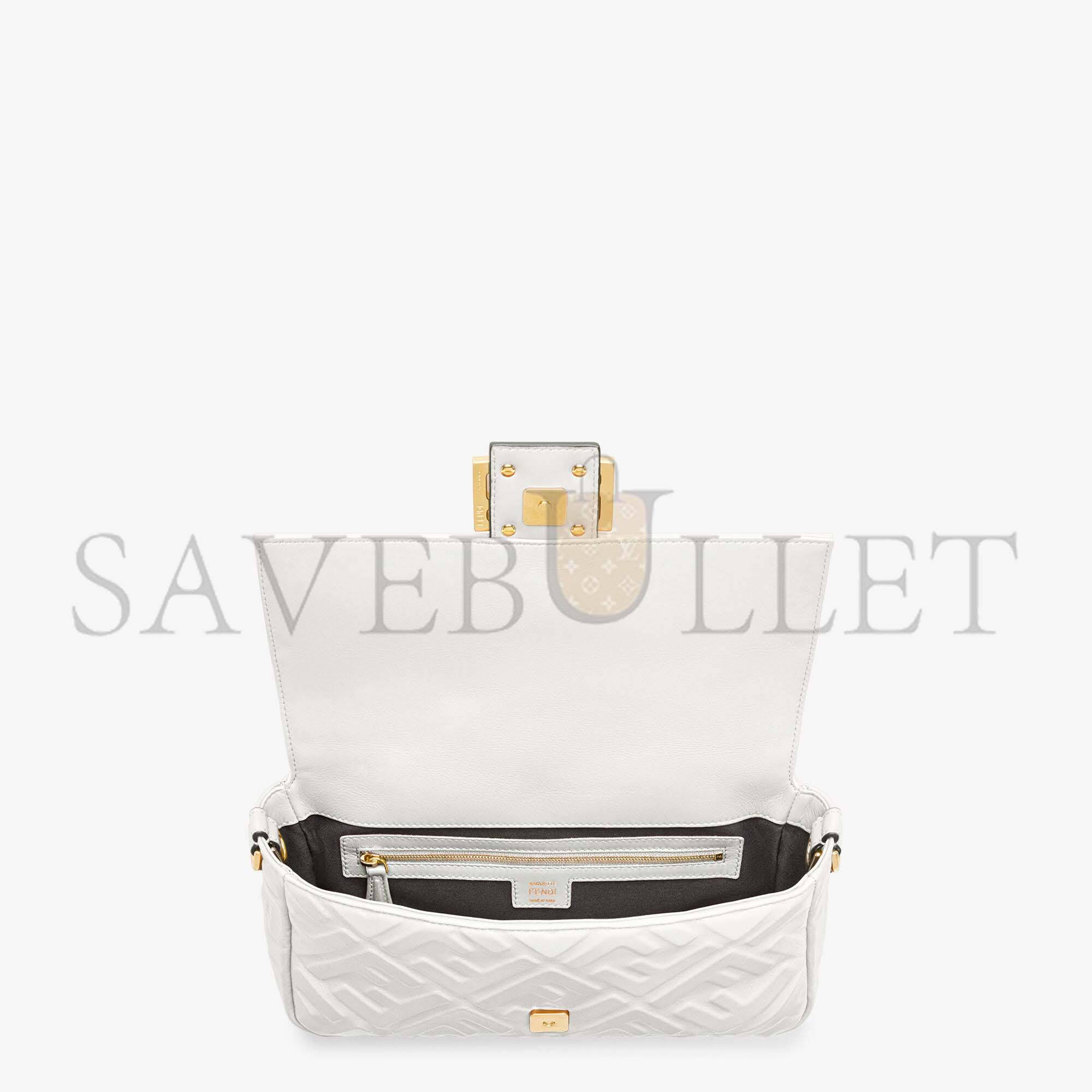 FENDI BAGUETTE - WHITE LEATHER BAG 8BR600A72VF15AO (27*15*6cm) FENDI BAGUETTE - WHITE LEATHER BAG 8BR600A72VF15AO (27*15*6cm)
