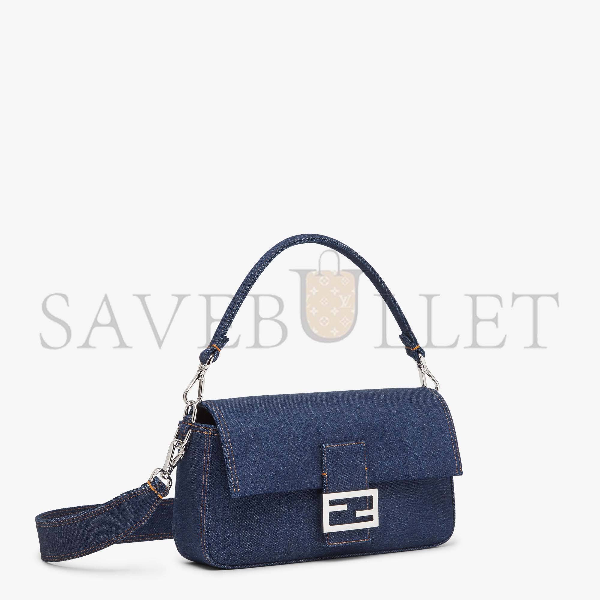 FENDI BAGUETTE - RE-EDITION BAG IN BLUE DENIM 8BR600AL9WF0KR1 (27*15*6cm) FENDI BAGUETTE - RE-EDITION BAG IN BLUE DENIM 8BR600AL9WF0KR1 (27*15*6cm)