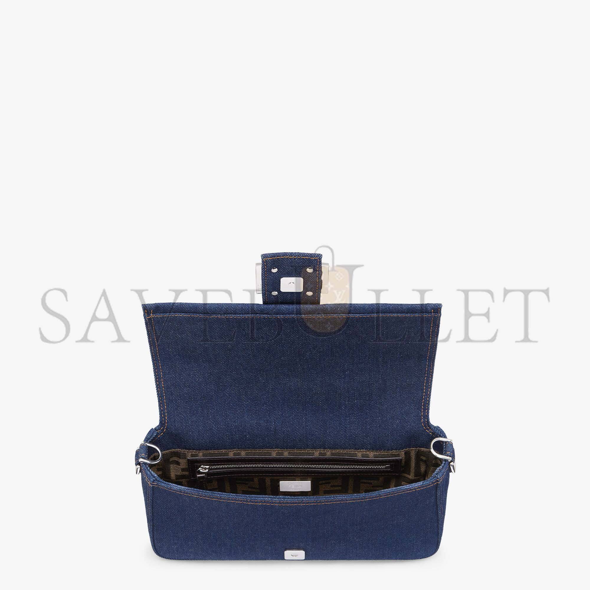 FENDI BAGUETTE - RE-EDITION BAG IN BLUE DENIM 8BR600AL9WF0KR1 (27*15*6cm) FENDI BAGUETTE - RE-EDITION BAG IN BLUE DENIM 8BR600AL9WF0KR1 (27*15*6cm)