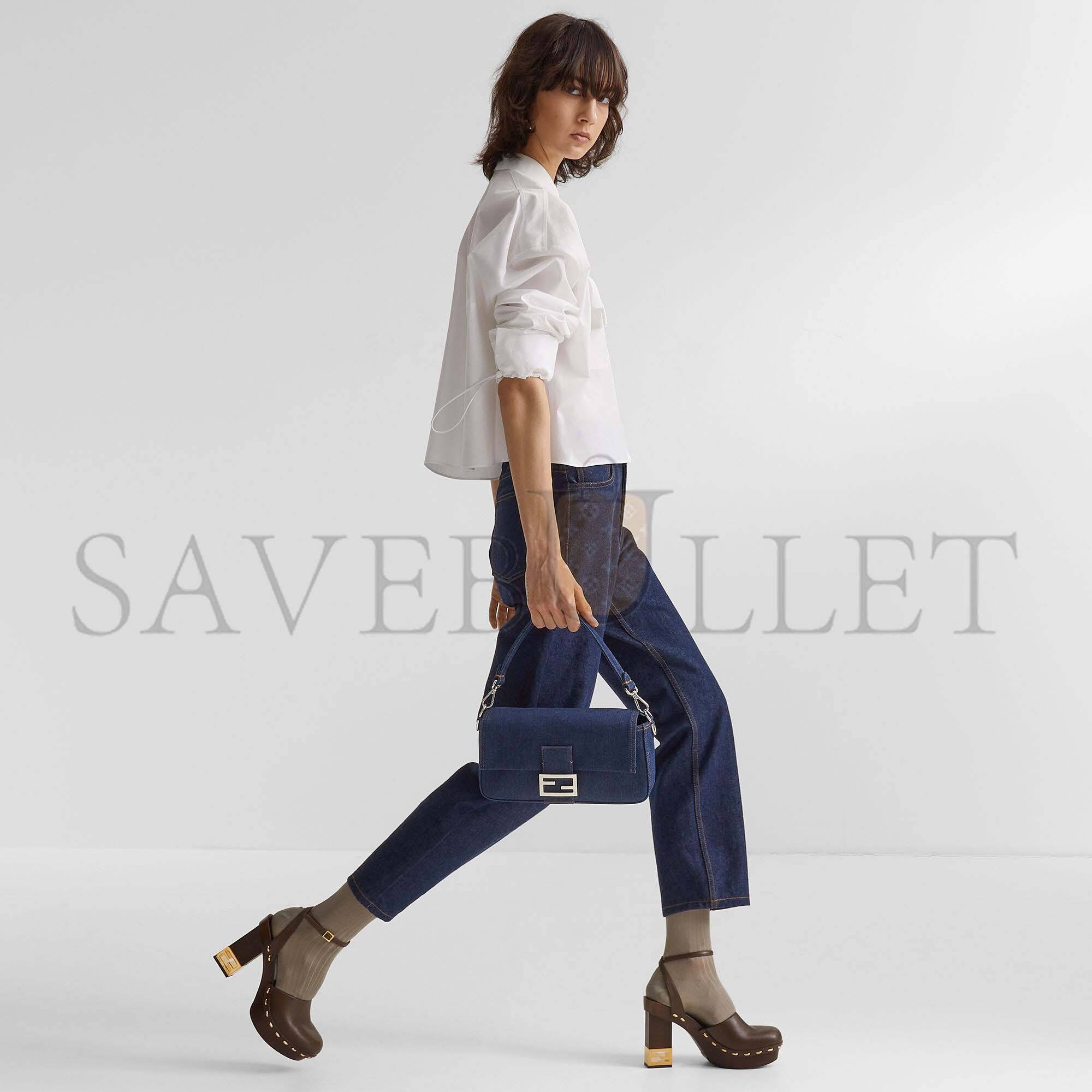 FENDI BAGUETTE - RE-EDITION BAG IN BLUE DENIM 8BR600AL9WF0KR1 (27*15*6cm) FENDI BAGUETTE - RE-EDITION BAG IN BLUE DENIM 8BR600AL9WF0KR1 (27*15*6cm)