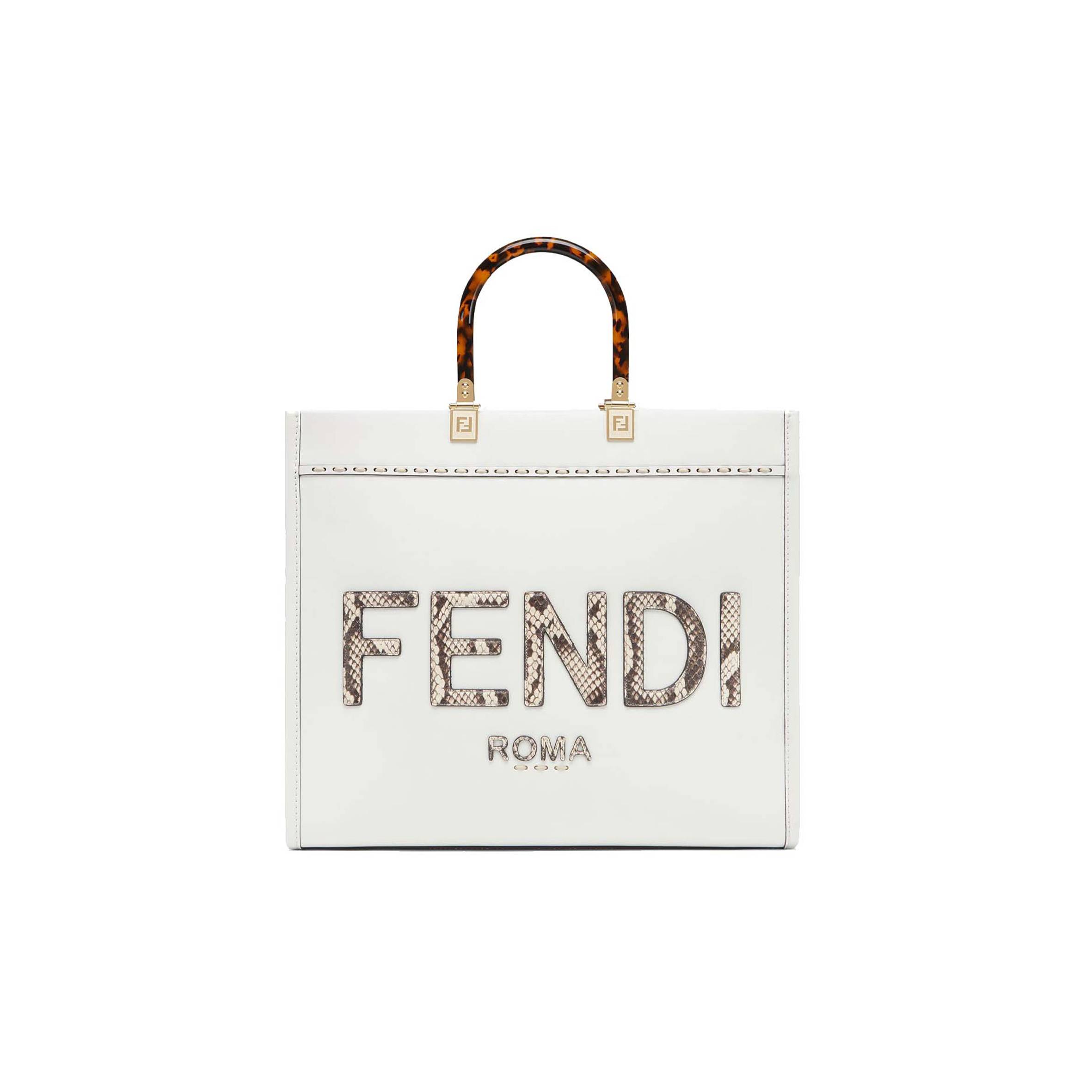 FENDI SUNSHINE MEDIUM - WHITE LEATHER AND ELAPHE SHOPPER 8BH386AHN5F1JU5 (35*31*17cm) FENDI SUNSHINE MEDIUM - WHITE LEATHER AND ELAPHE SHOPPER 8BH386AHN5F1JU5 (35*31*17cm)