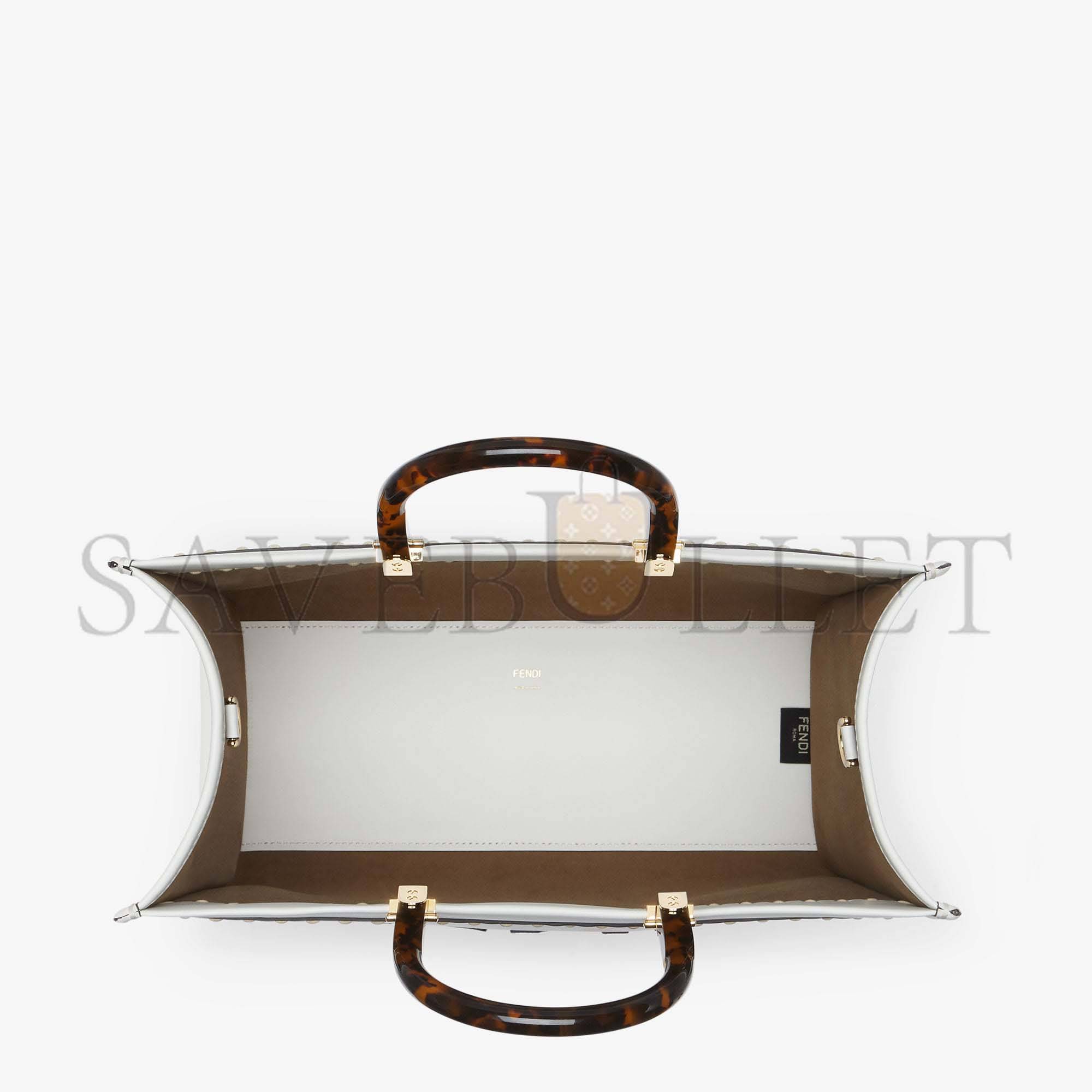 FENDI SUNSHINE MEDIUM - WHITE LEATHER AND ELAPHE SHOPPER 8BH386AHN5F1JU5 (35*31*17cm) FENDI SUNSHINE MEDIUM - WHITE LEATHER AND ELAPHE SHOPPER 8BH386AHN5F1JU5 (35*31*17cm)
