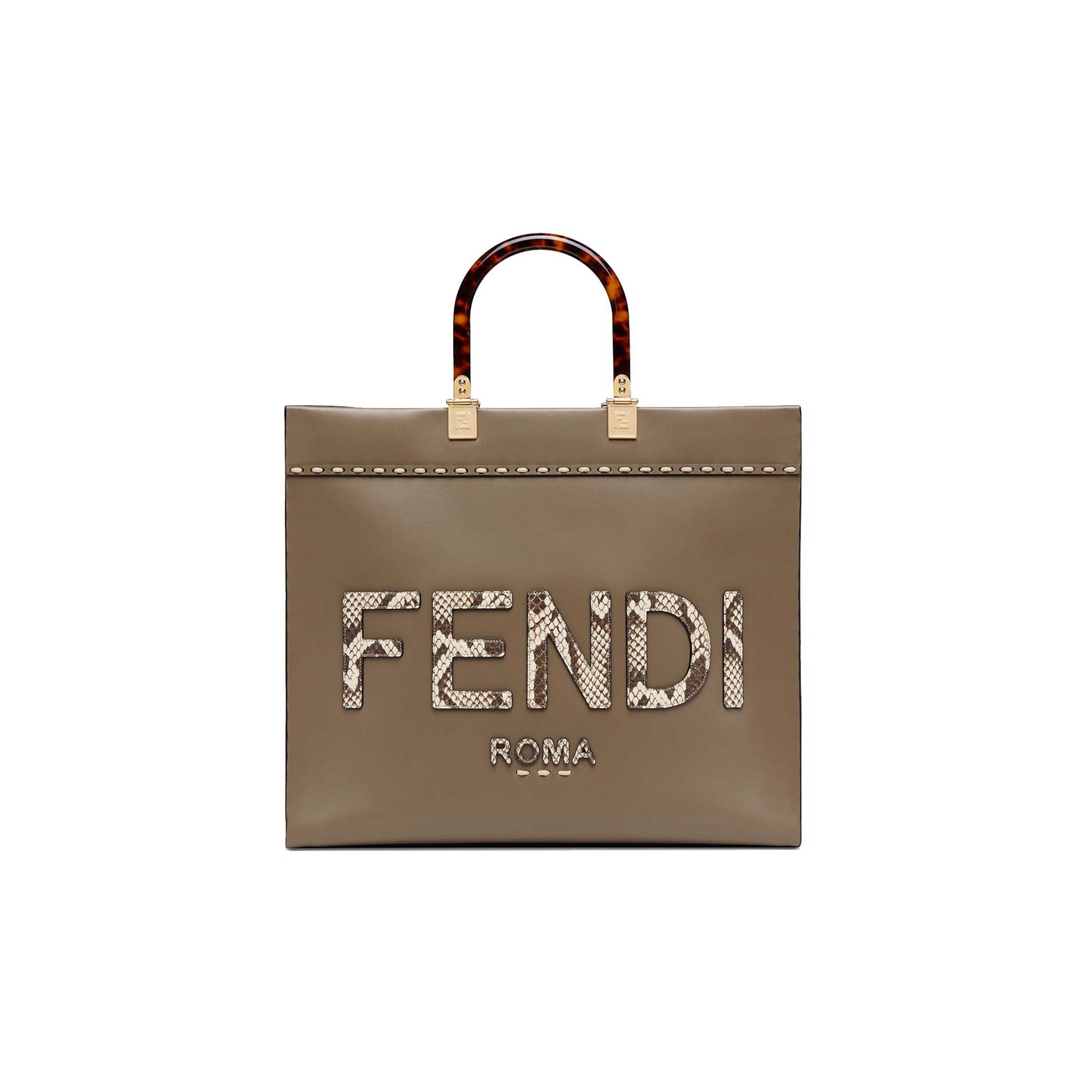 FENDI SUNSHINE MEDIUM - GRAY LEATHER AND ELAPHE SHOPPER 8BH386AHN5F1FEN (35*31*17cm) FENDI SUNSHINE MEDIUM - GRAY LEATHER AND ELAPHE SHOPPER 8BH386AHN5F1FEN (35*31*17cm)