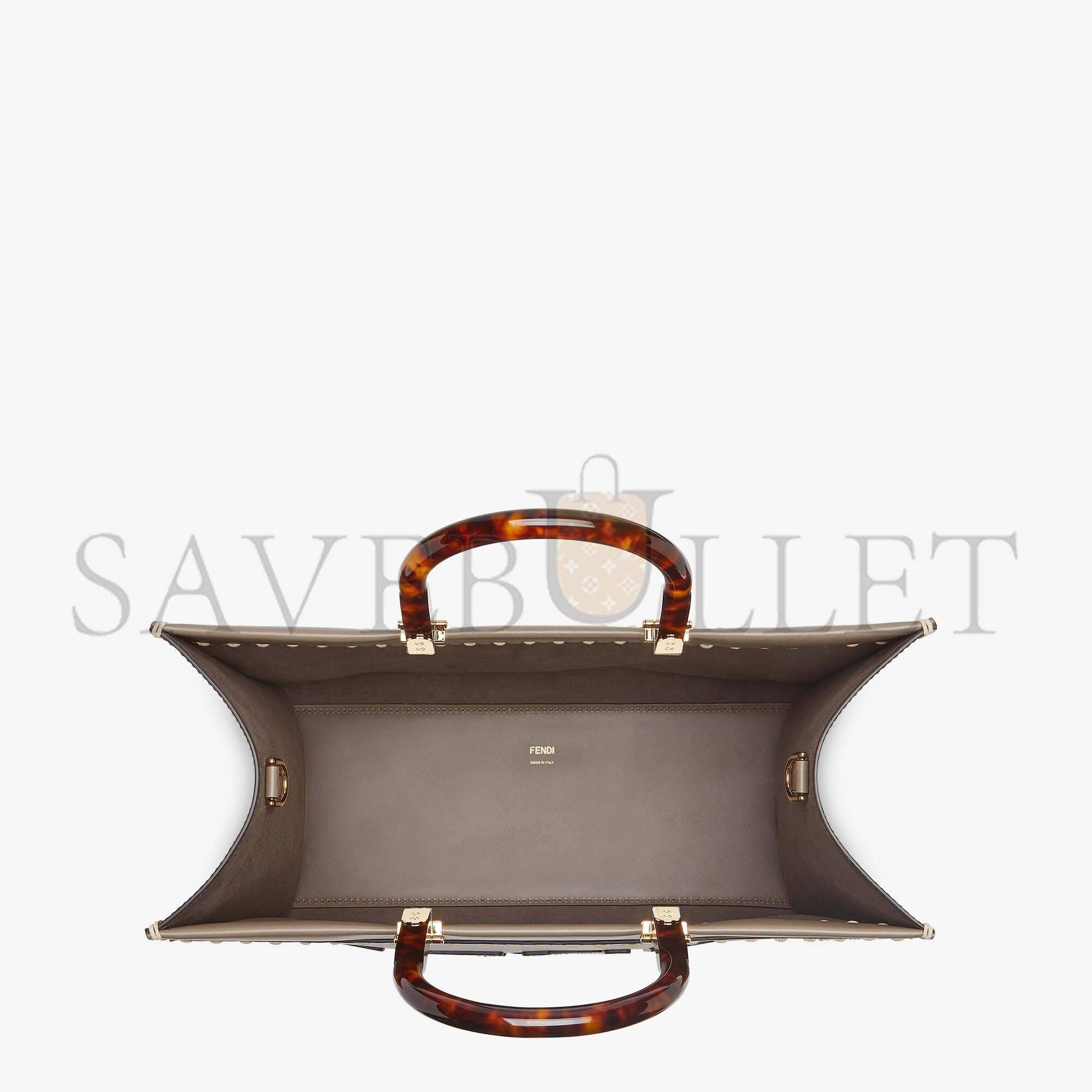 FENDI SUNSHINE MEDIUM - GRAY LEATHER AND ELAPHE SHOPPER 8BH386AHN5F1FEN (35*31*17cm) FENDI SUNSHINE MEDIUM - GRAY LEATHER AND ELAPHE SHOPPER 8BH386AHN5F1FEN (35*31*17cm)