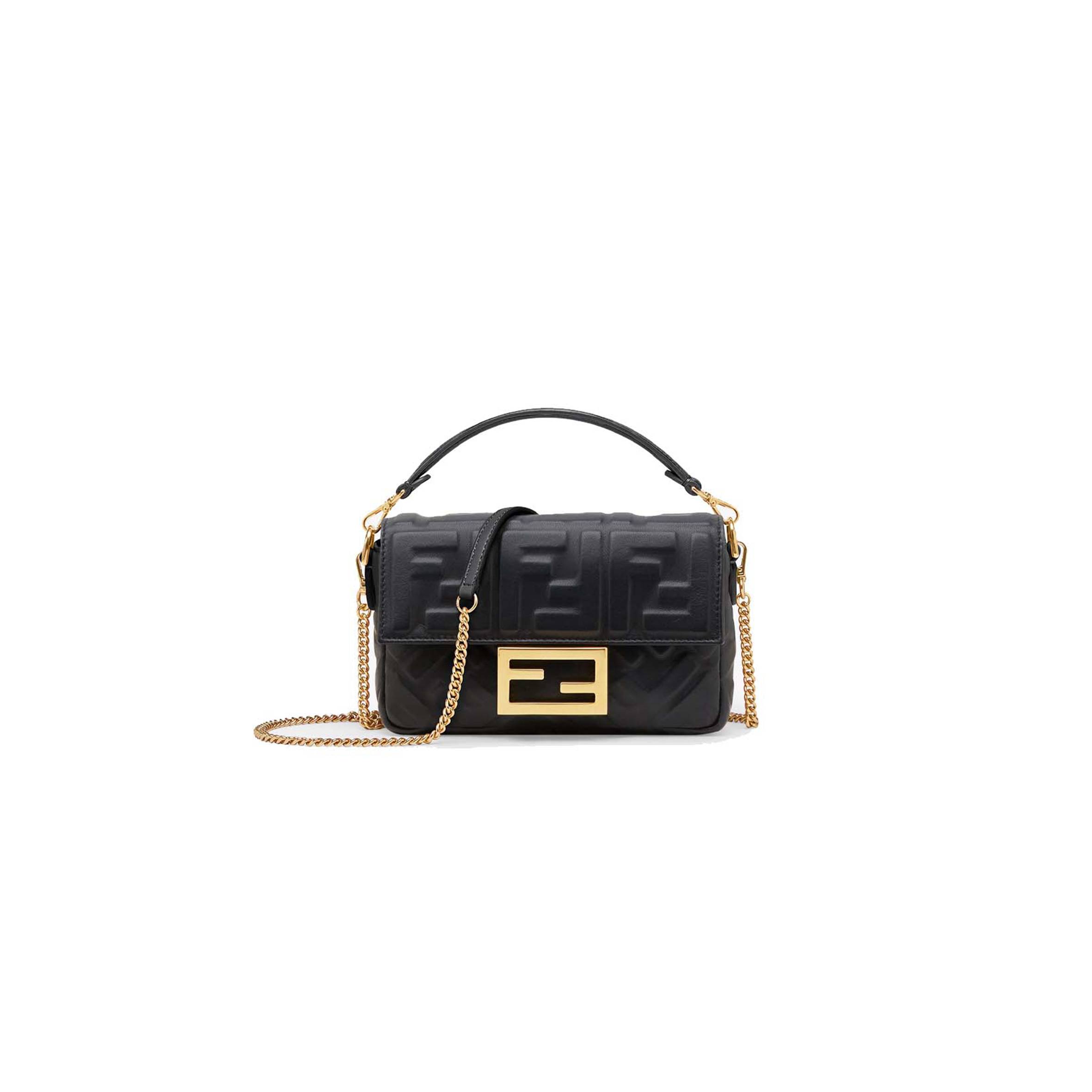 FENDI BAGUETTE MINI - BLACK LEATHER BAG 8BS017A72VF15ZW (19*11.5*4cm) FENDI BAGUETTE MINI - BLACK LEATHER BAG 8BS017A72VF15ZW (19*11.5*4cm)