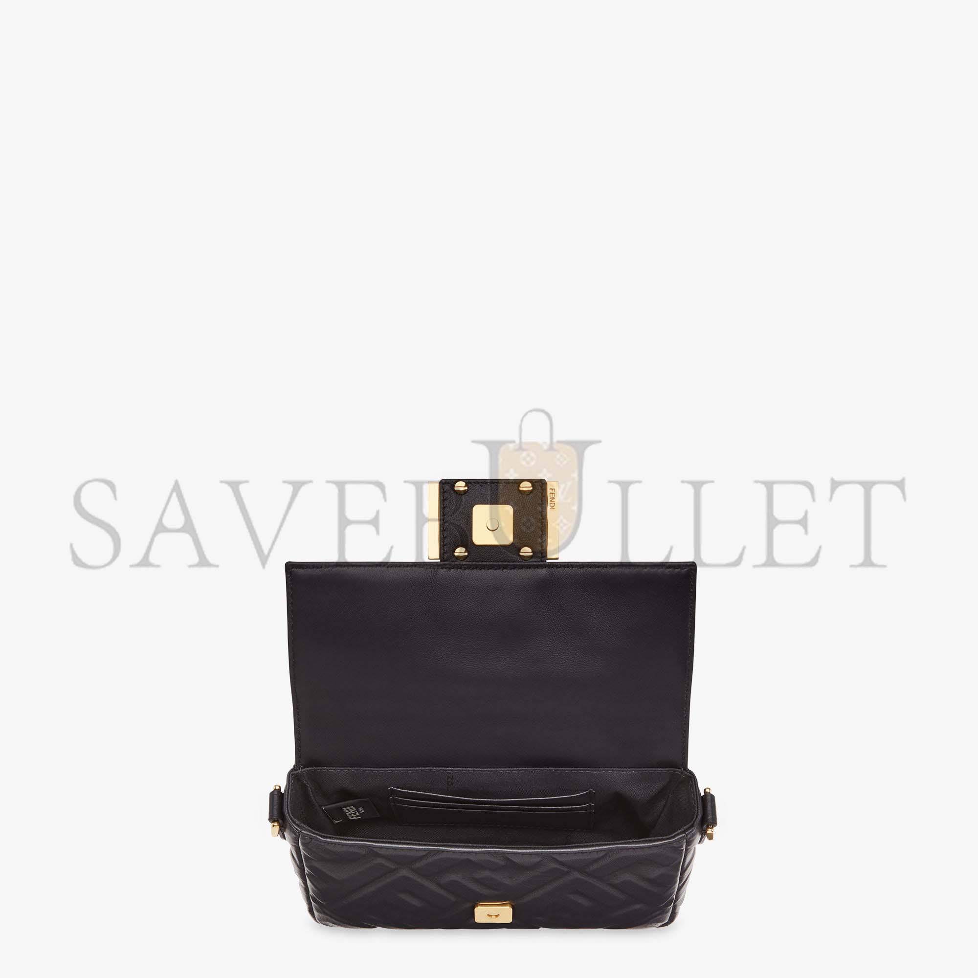 FENDI BAGUETTE MINI - BLACK LEATHER BAG 8BS017A72VF15ZW (19*11.5*4cm) FENDI BAGUETTE MINI - BLACK LEATHER BAG 8BS017A72VF15ZW (19*11.5*4cm)