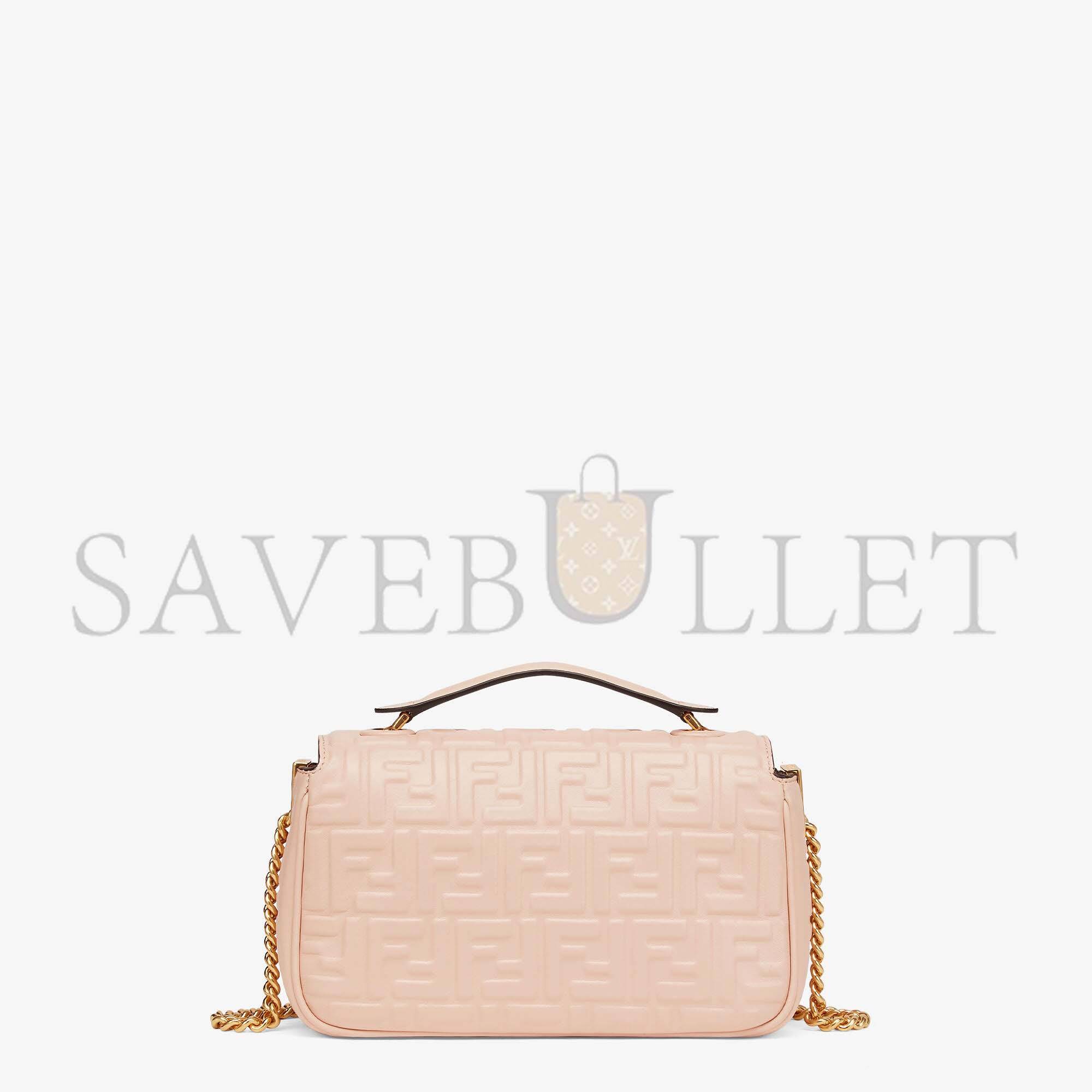 FENDI BAGUETTE CHAIN MIDI - PALE PINK LEATHER BAG 8BR793AH9CF171M (24*14.5*7cm) FENDI BAGUETTE CHAIN MIDI - PALE PINK LEATHER BAG 8BR793AH9CF171M (24*14.5*7cm)