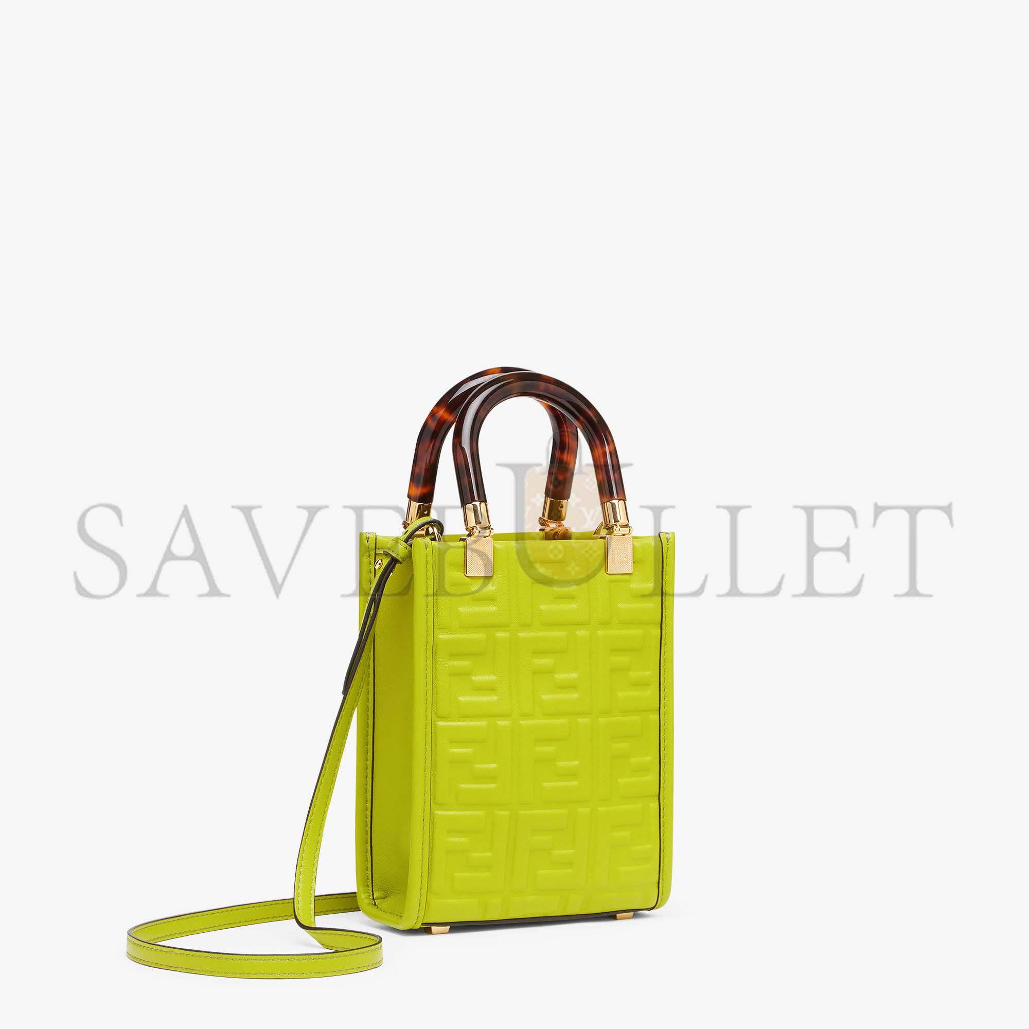 FENDI MINI SUNSHINE SHOPPER - ACID GREEN LEATHER MINI-BAG 8BS051AMCIF1JCP (18*13*6.5cm) FENDI MINI SUNSHINE SHOPPER - ACID GREEN LEATHER MINI-BAG 8BS051AMCIF1JCP (18*13*6.5cm)
