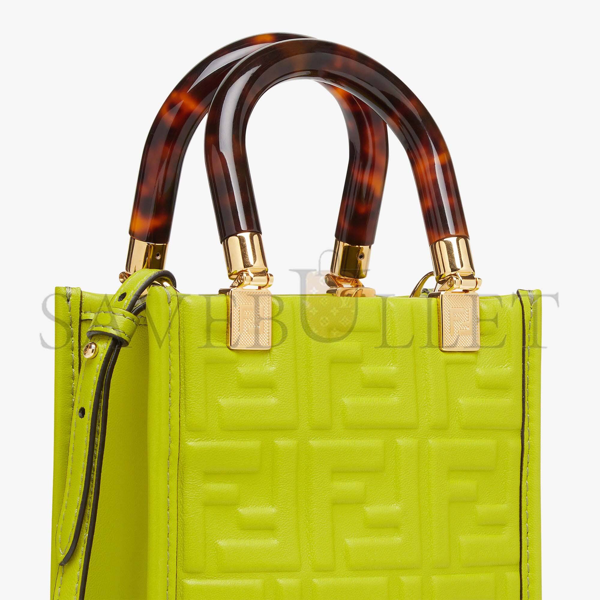 FENDI MINI SUNSHINE SHOPPER - ACID GREEN LEATHER MINI-BAG 8BS051AMCIF1JCP (18*13*6.5cm) FENDI MINI SUNSHINE SHOPPER - ACID GREEN LEATHER MINI-BAG 8BS051AMCIF1JCP (18*13*6.5cm)