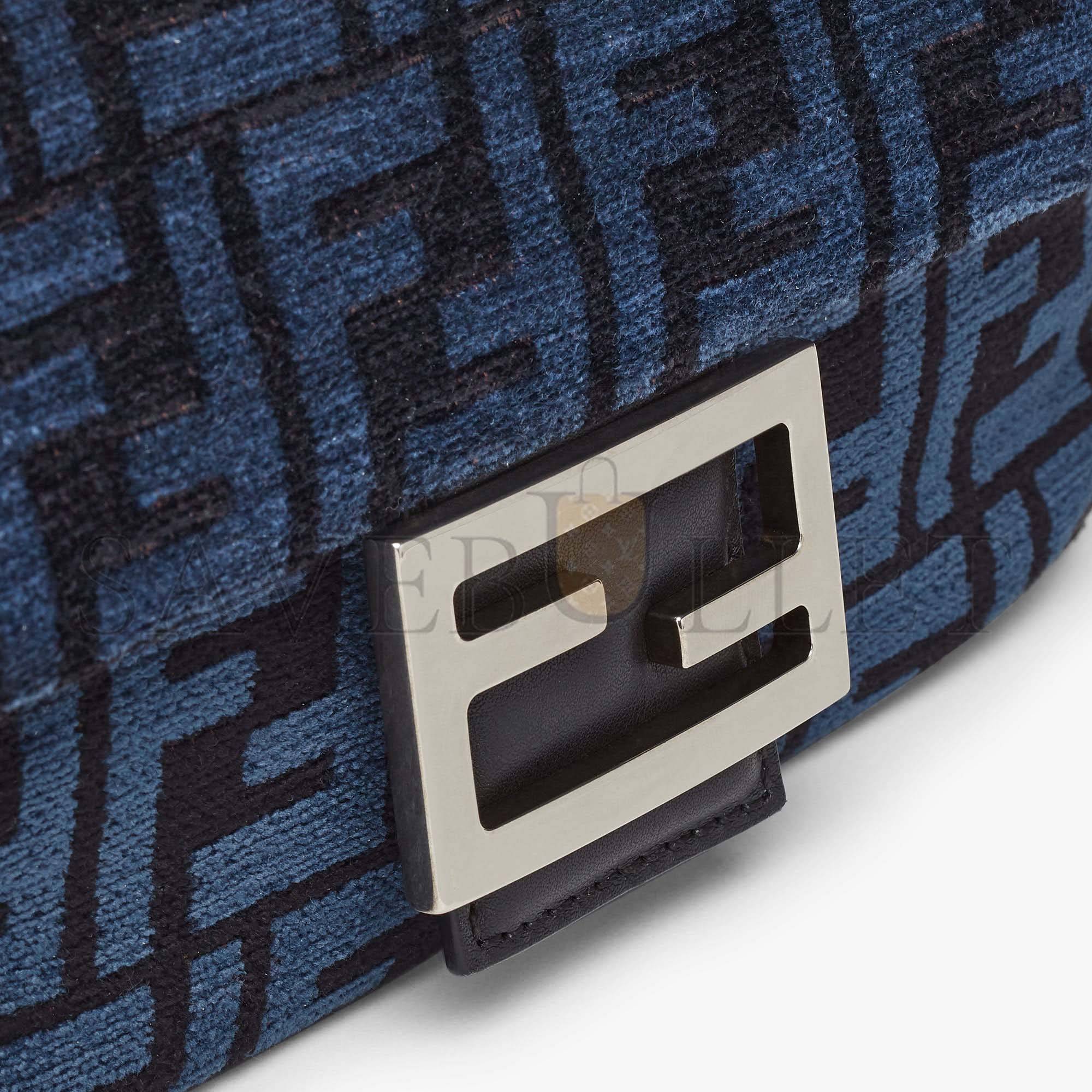 FENDI BAGUETTE CHAIN MIDI - DARK BLUE FF TAPESTRY FABRIC BAG 8BR793ALG7F1HZR (24*14.5*7cm) FENDI BAGUETTE CHAIN MIDI - DARK BLUE FF TAPESTRY FABRIC BAG 8BR793ALG7F1HZR (24*14.5*7cm)
