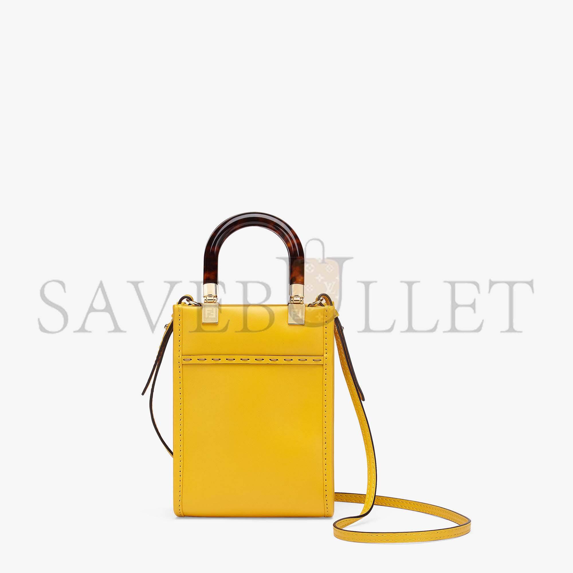 FENDI MINI SUNSHINE SHOPPER - YELLOW LEATHER MINI-BAG 8BS051ABVLF192E (18*13*6.5cm) FENDI MINI SUNSHINE SHOPPER - YELLOW LEATHER MINI-BAG 8BS051ABVLF192E (18*13*6.5cm)