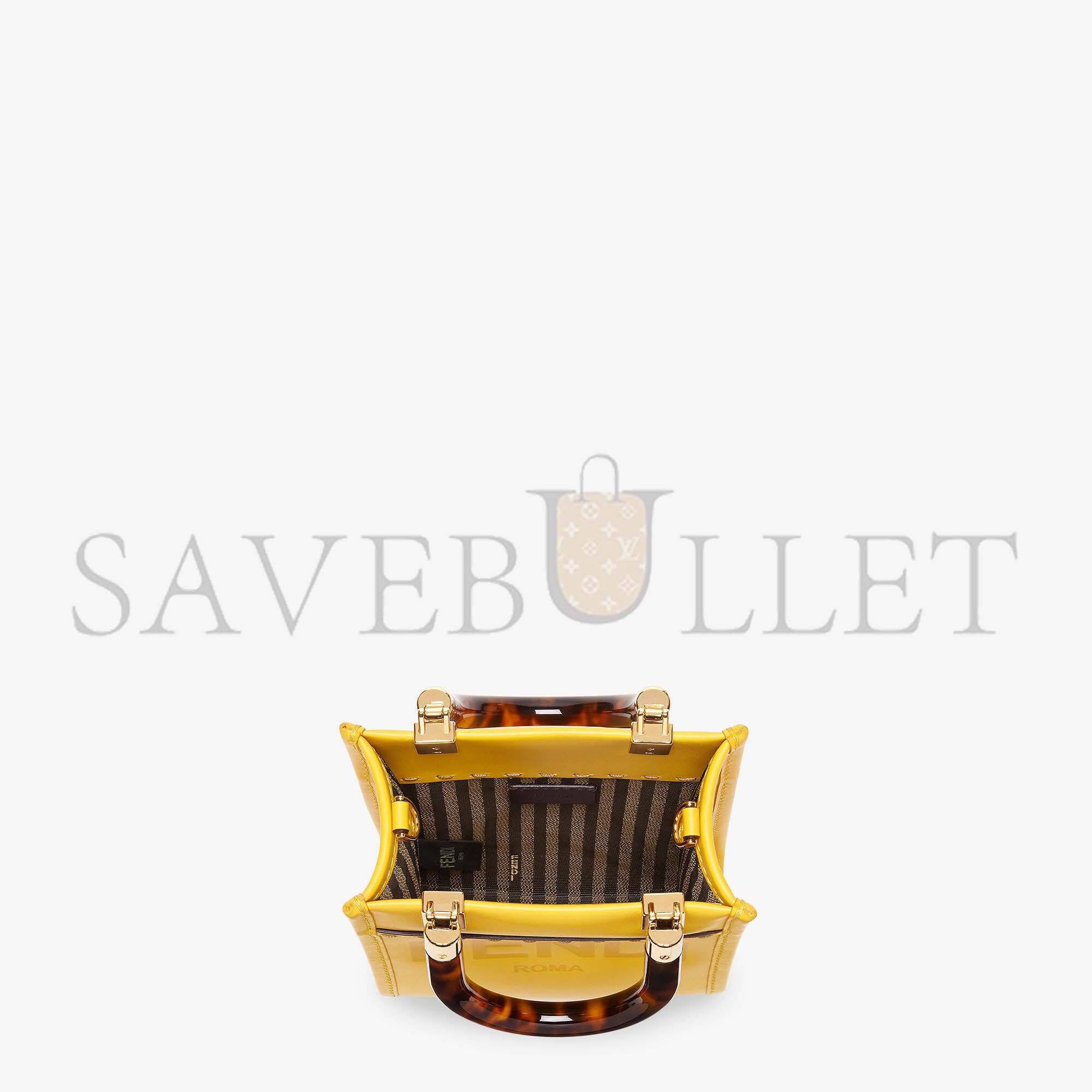 FENDI MINI SUNSHINE SHOPPER - YELLOW LEATHER MINI-BAG 8BS051ABVLF192E (18*13*6.5cm) FENDI MINI SUNSHINE SHOPPER - YELLOW LEATHER MINI-BAG 8BS051ABVLF192E (18*13*6.5cm)