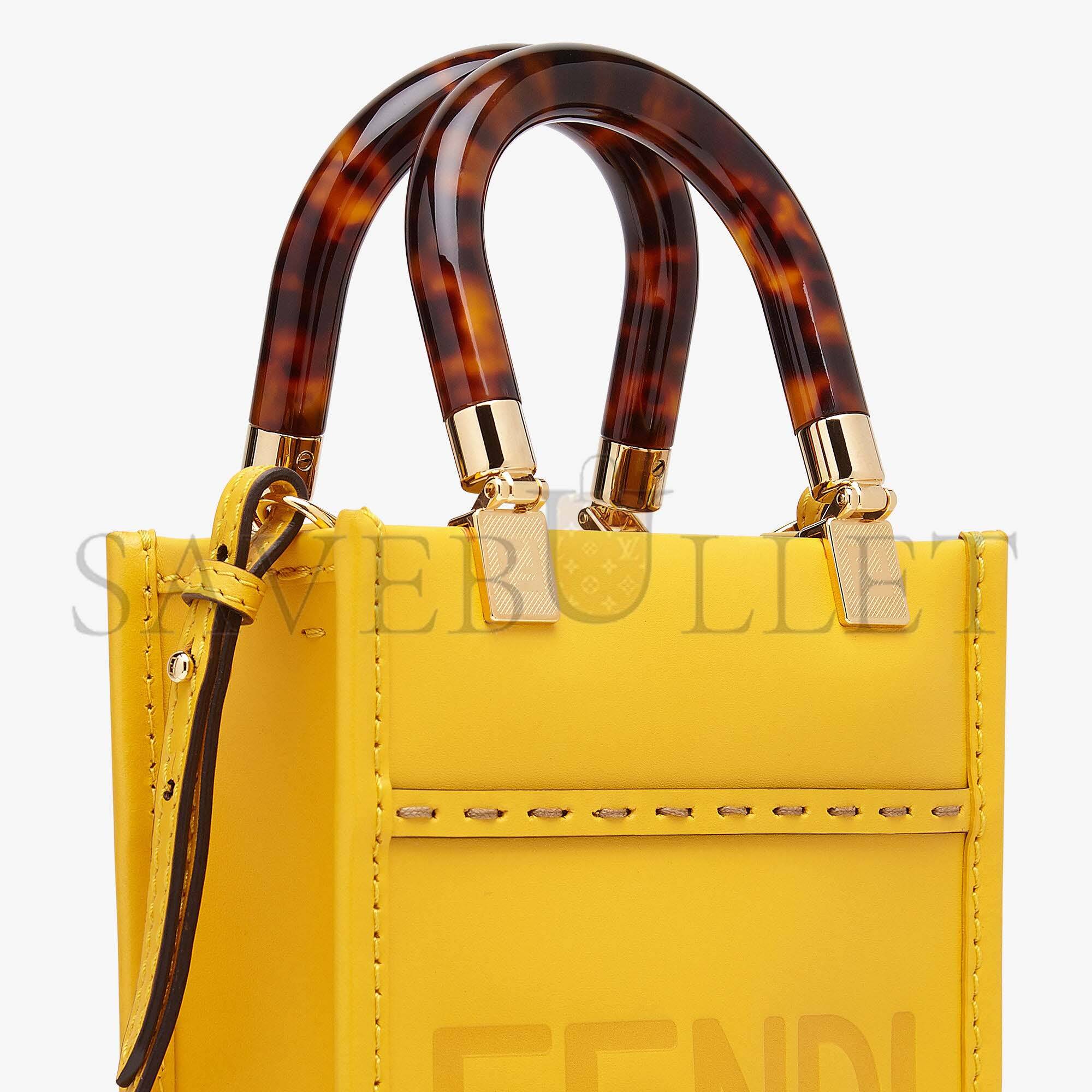 FENDI MINI SUNSHINE SHOPPER - YELLOW LEATHER MINI-BAG 8BS051ABVLF192E (18*13*6.5cm) FENDI MINI SUNSHINE SHOPPER - YELLOW LEATHER MINI-BAG 8BS051ABVLF192E (18*13*6.5cm)