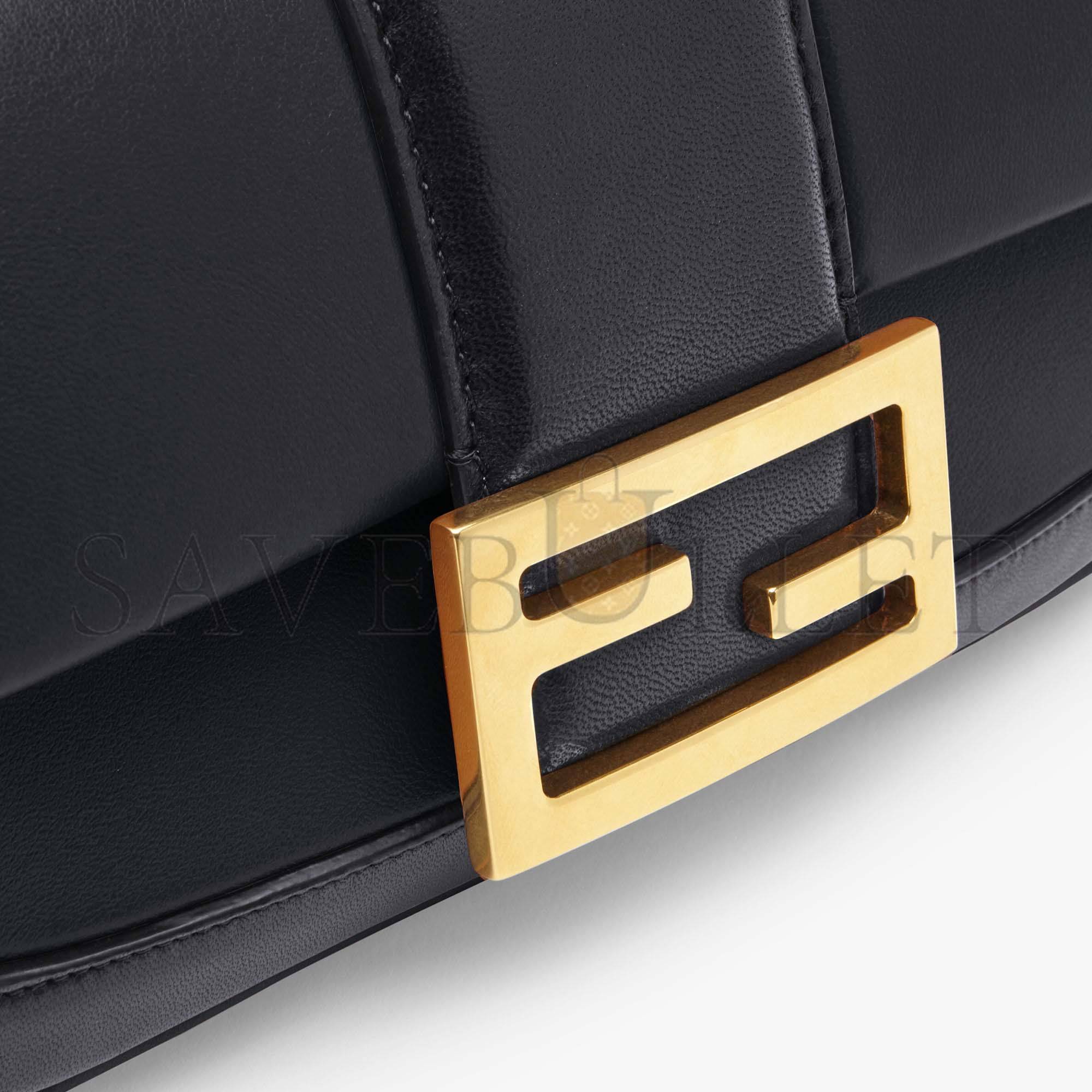 FENDI MINI BAGUETTE CHAIN - BLACK NAPPA LEATHER BAG 8BS045ACNXF15ZW (19*11.5*4cm) FENDI MINI BAGUETTE CHAIN - BLACK NAPPA LEATHER BAG 8BS045ACNXF15ZW (19*11.5*4cm)