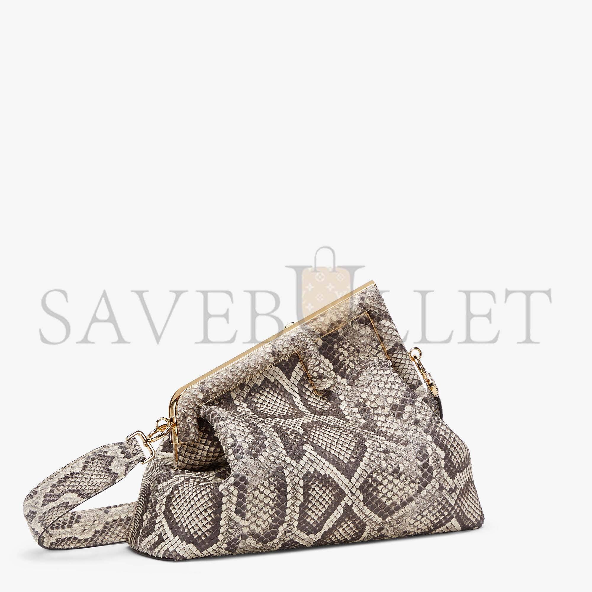 FENDI FIRST MEDIUM - WHITE PYTHON LEATHER BAG 8BP127AH97F1FEH (32.5*23.5*15cm) FENDI FIRST MEDIUM - WHITE PYTHON LEATHER BAG 8BP127AH97F1FEH (32.5*23.5*15cm)