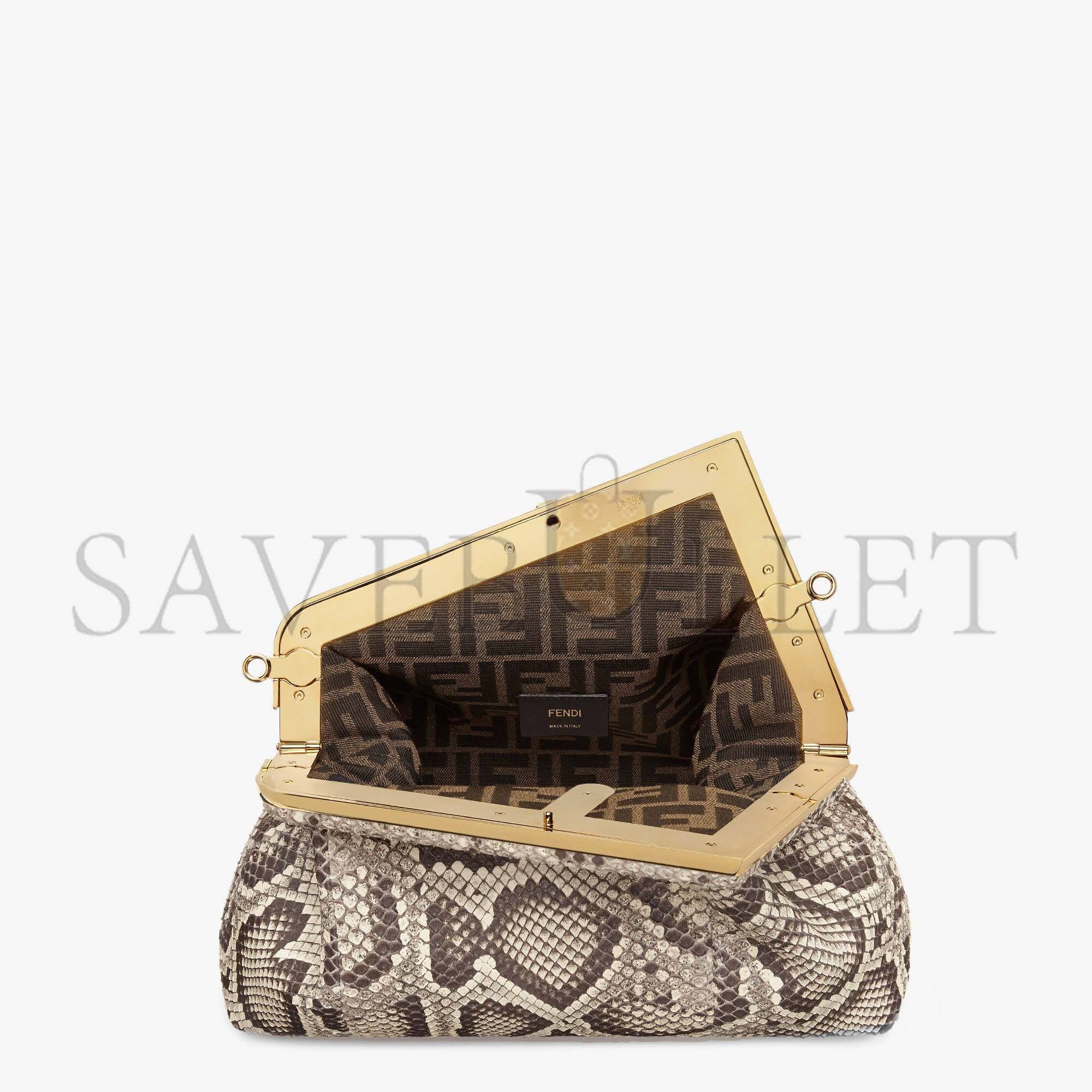 FENDI FIRST MEDIUM - WHITE PYTHON LEATHER BAG 8BP127AH97F1FEH (32.5*23.5*15cm) FENDI FIRST MEDIUM - WHITE PYTHON LEATHER BAG 8BP127AH97F1FEH (32.5*23.5*15cm)