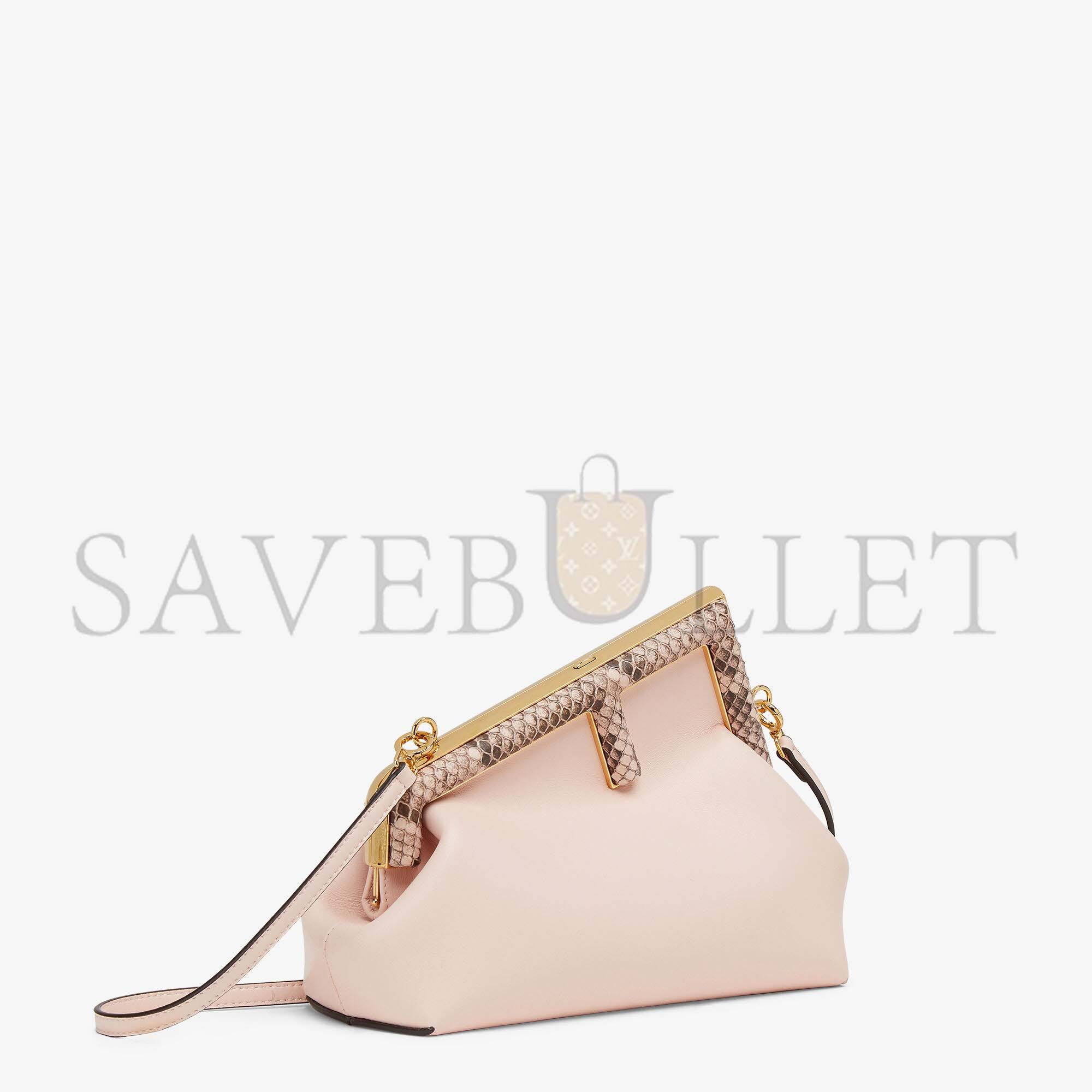 FENDI FIRST SMALL - PINK LEATHER AND PYTHON LEATHER BAG 8BP129AKKUF1HOQ (26*18*9.5cm) FENDI FIRST SMALL - PINK LEATHER AND PYTHON LEATHER BAG 8BP129AKKUF1HOQ (26*18*9.5cm)