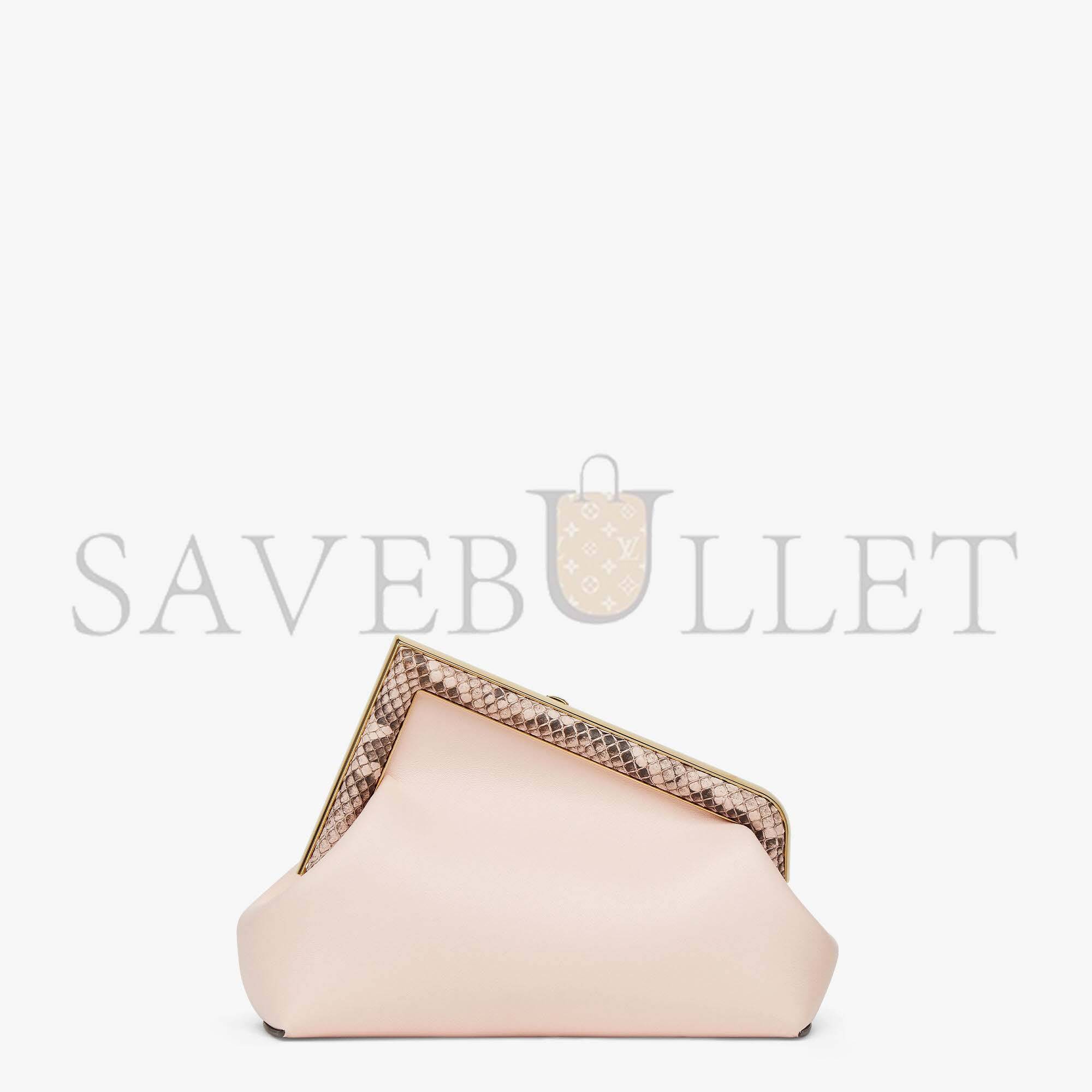 FENDI FIRST SMALL - PINK LEATHER AND PYTHON LEATHER BAG 8BP129AKKUF1HOQ (26*18*9.5cm) FENDI FIRST SMALL - PINK LEATHER AND PYTHON LEATHER BAG 8BP129AKKUF1HOQ (26*18*9.5cm)